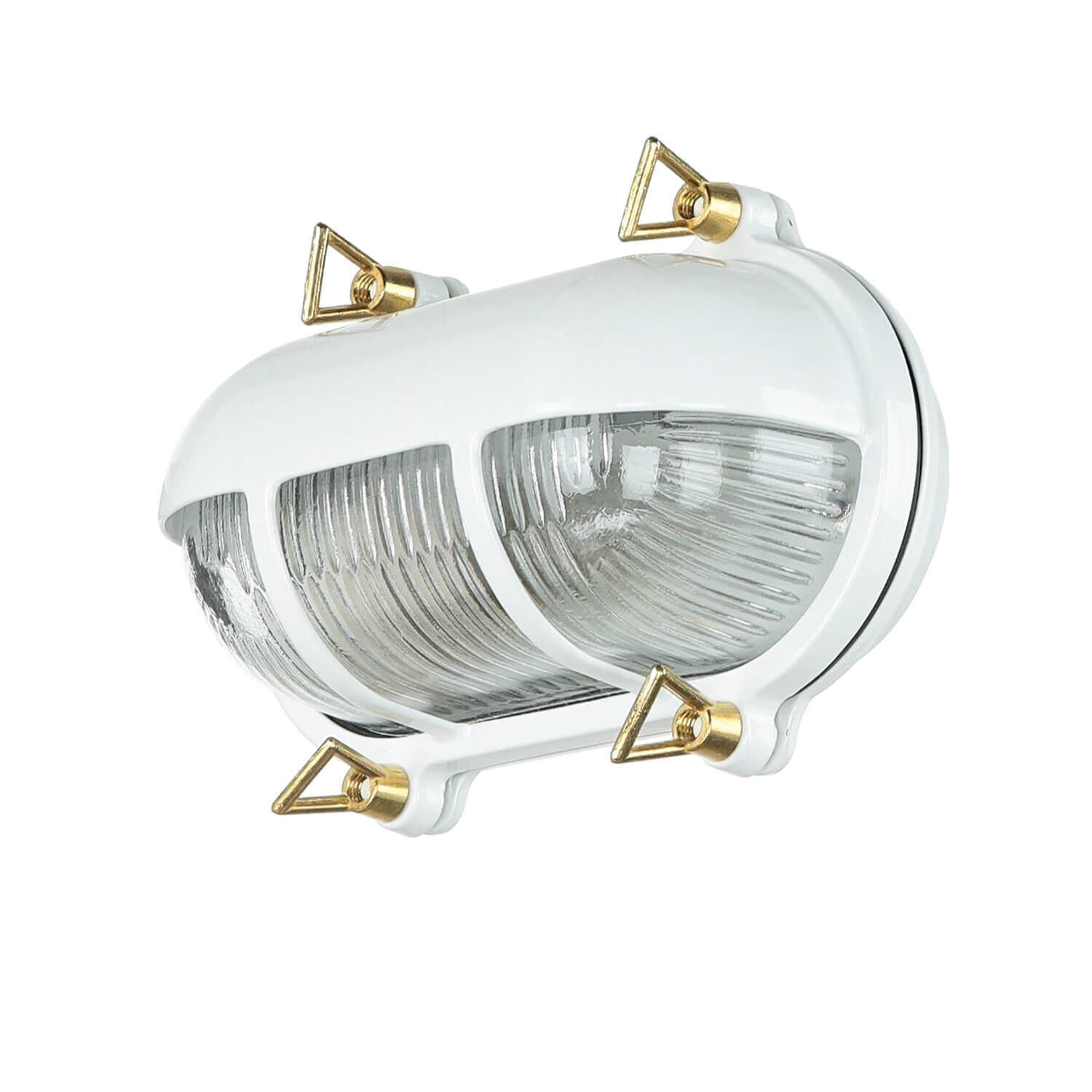 Lampe d'extérieur murale IP64 laiton verre cannelé Maritim E27