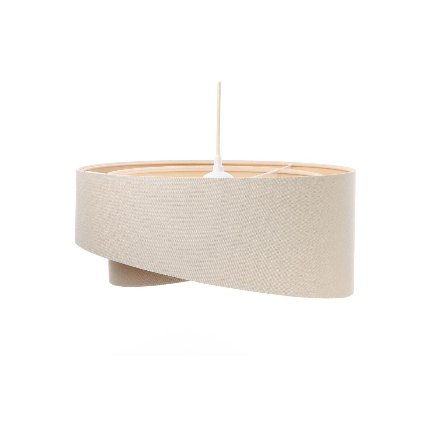 Lampe à suspendre Crème Beige Lin E27 ronde Ø 50 cm