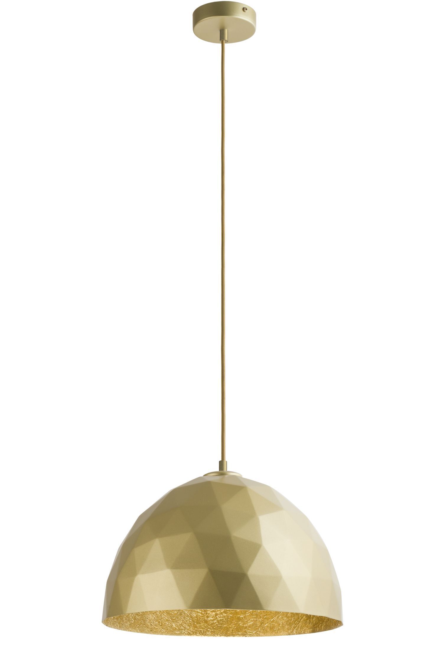 Lampe à suspendre ronde or métal Ø35 cm E27 jusqu'à 0,9 m