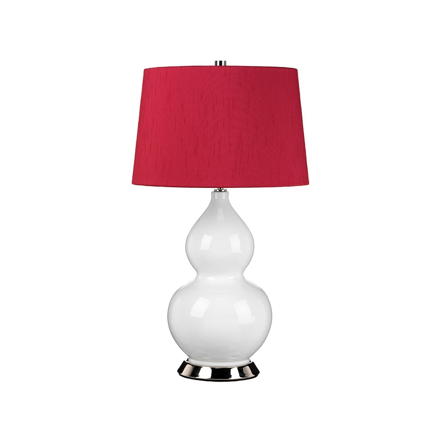 Lampe de chevet tissu céramique 64 cm de haut rouge blanc