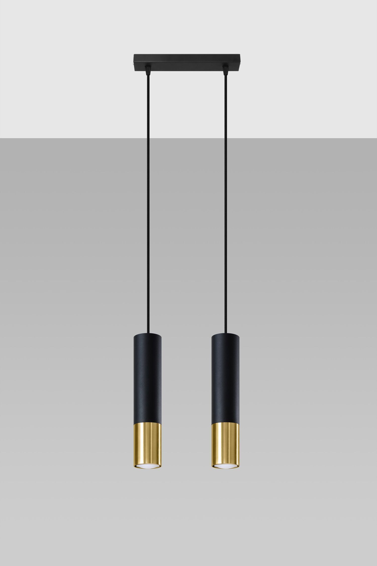 Suspension noir or orientable 2 flammes GU10