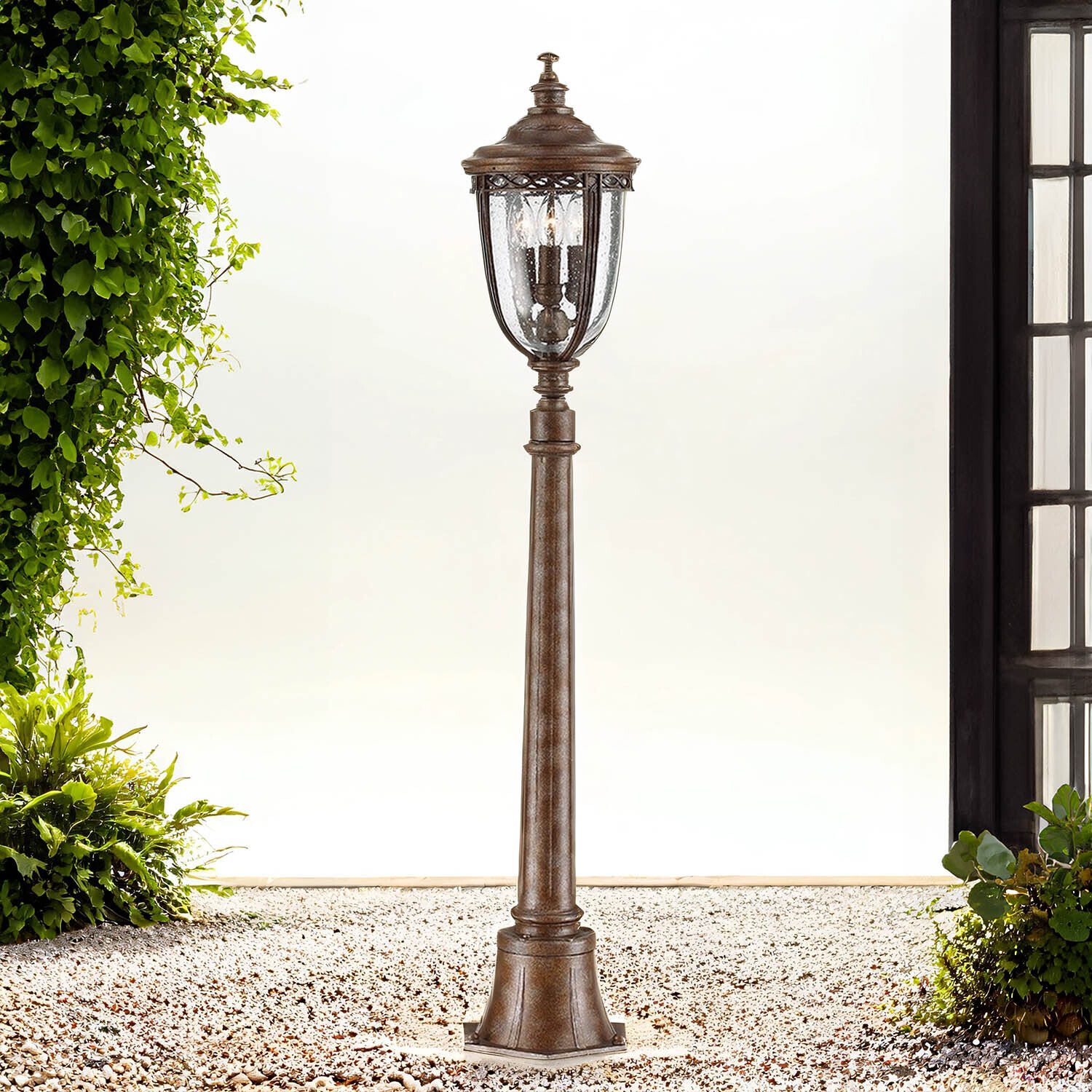 Éclairage de jardin en bronze H:118cm Rustique EDMUND Laternenpfahl, Lampe