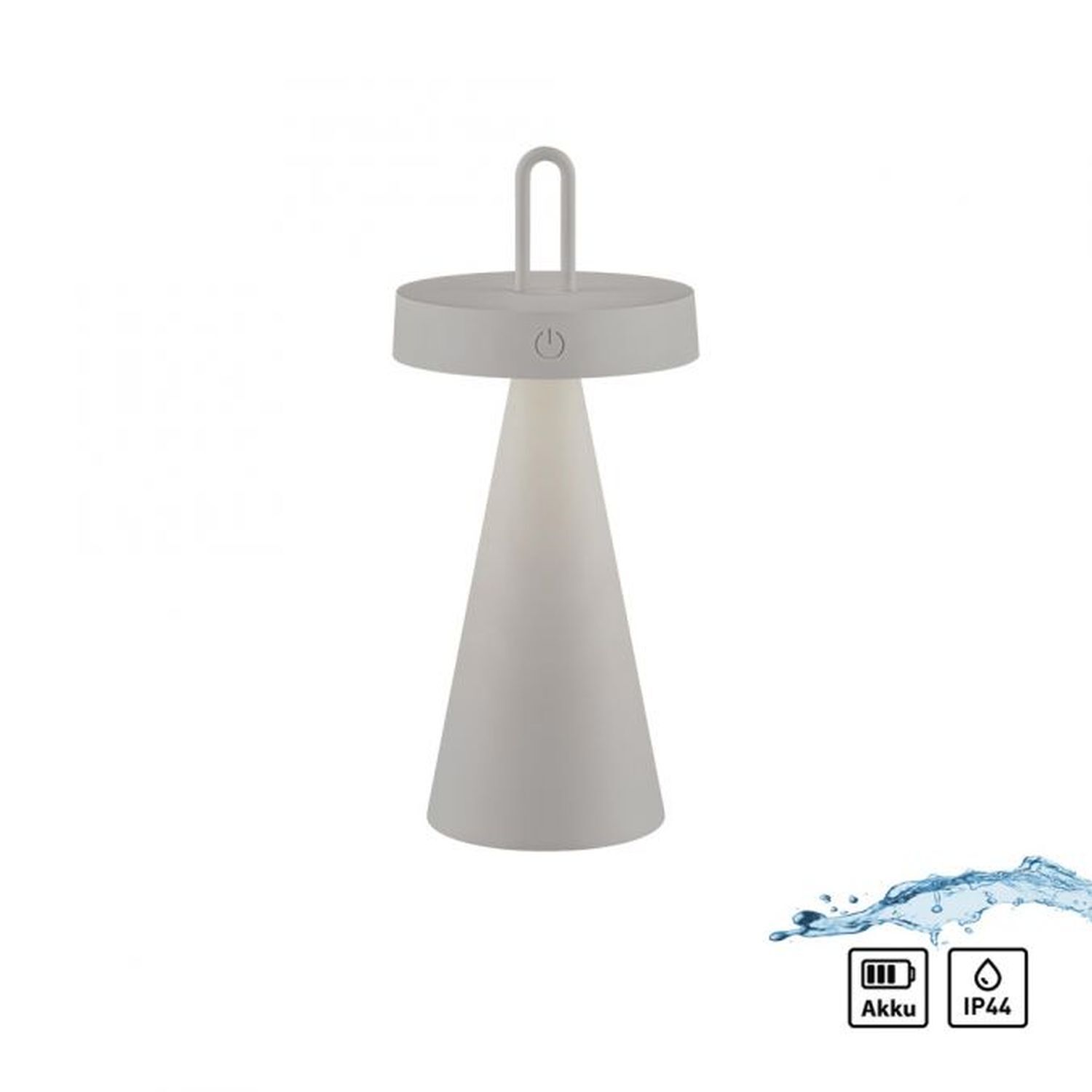Lampe de table LED rechargeable Dimmer Touch IP44 28,9 cm Blanc