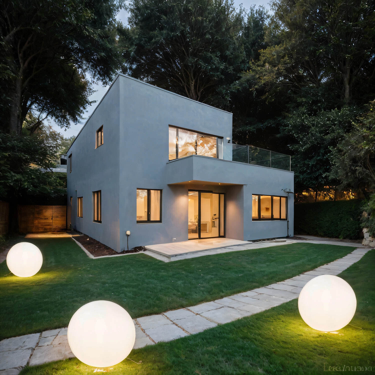 Lampe boule fiche câble Ø 60 cm IP65 incl. E27 LED 2700 K Haus, Wohnen, Villa, Gras, Rasen