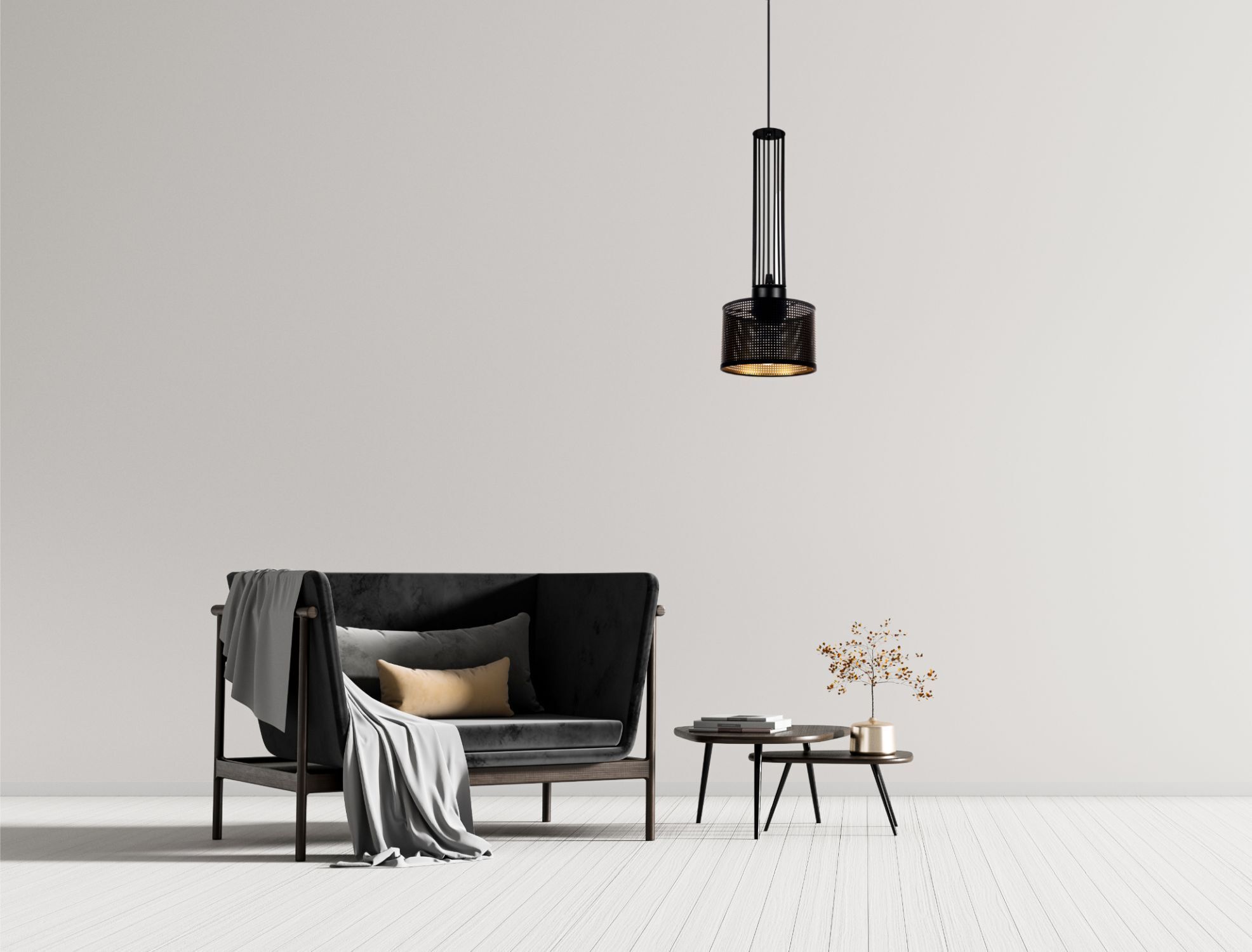 Dekorative Hängelampe Metall B:15 cm E27 Schwarz Gold sofa, wohnzimmer, pendelleuchte, tisch, dekor