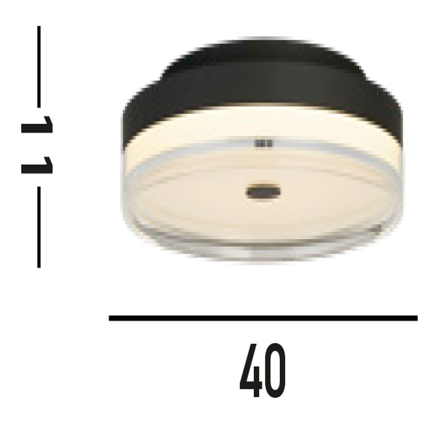 Plafonnier rond à LED Métal Noir Ø40 cm 29 W