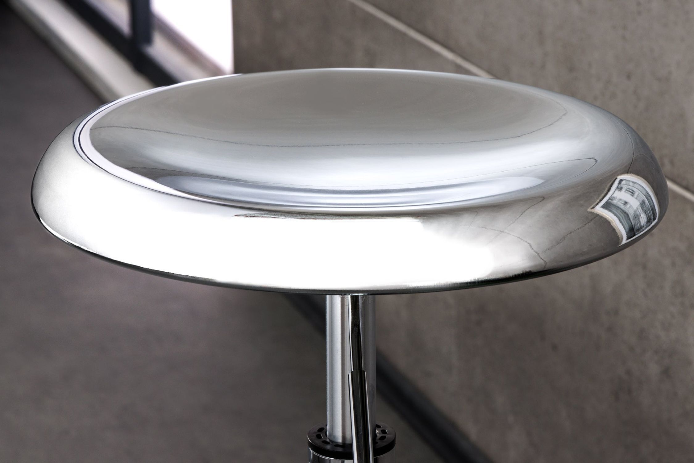 Barstuhl ohne Lehne höhenverstellbar Metall in Chrom Moebel
