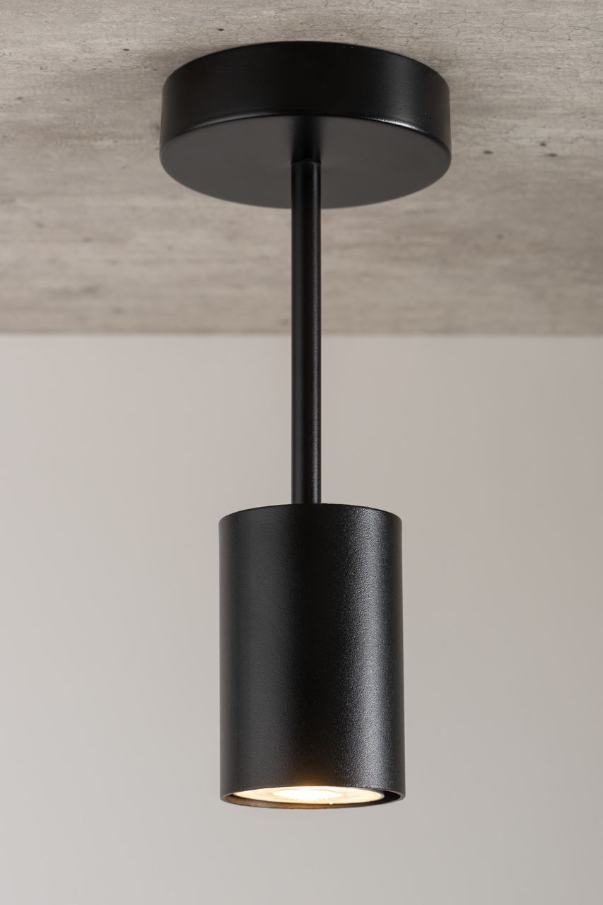 Plafonnier Noir Métal H:27 cm Éclairage GU10