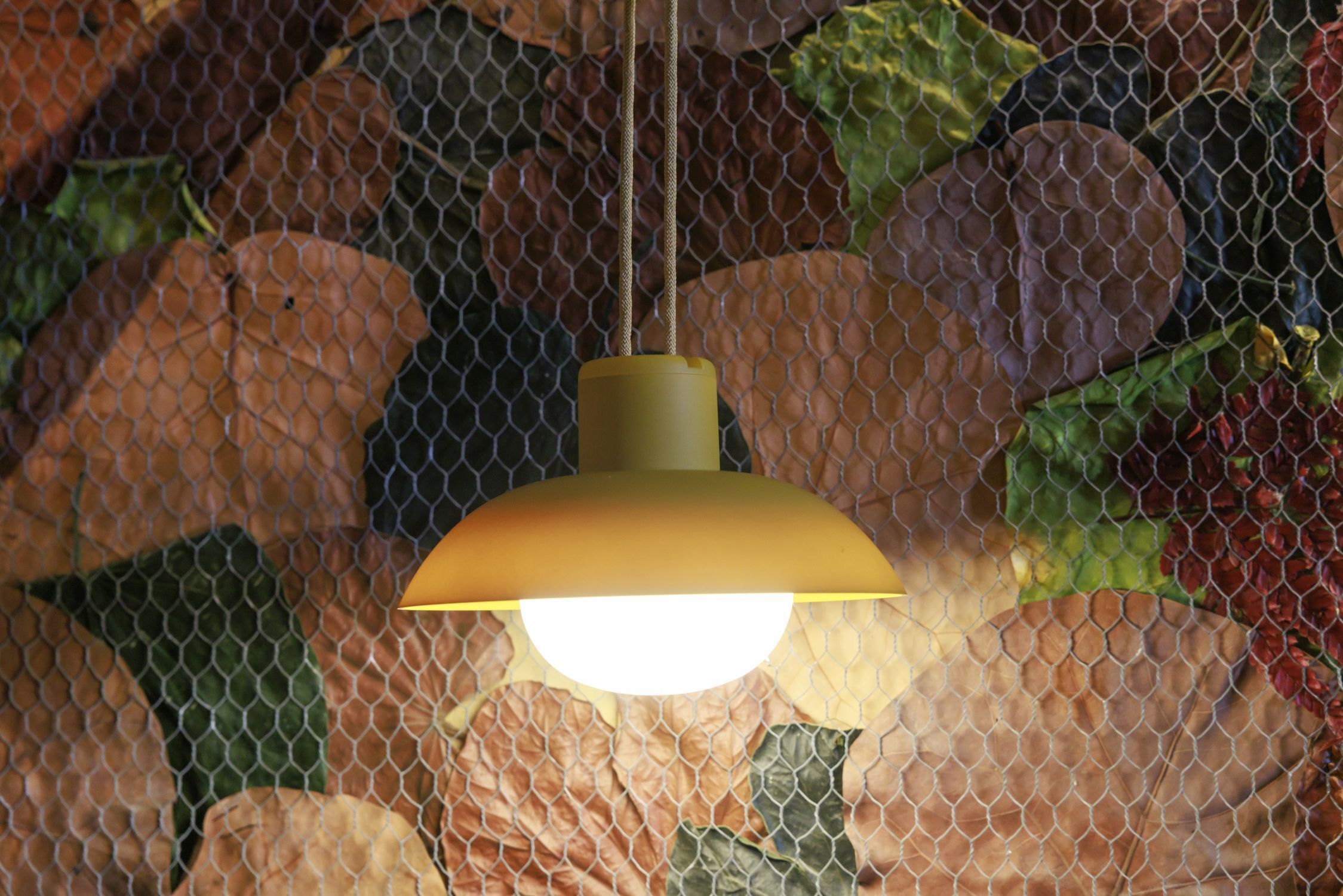 LED Akku Hängelampe dimmbar Senfgelb IP54 3000 K Ø20 cm hängelampe, gelb, lampe, indoor, lampenschirm