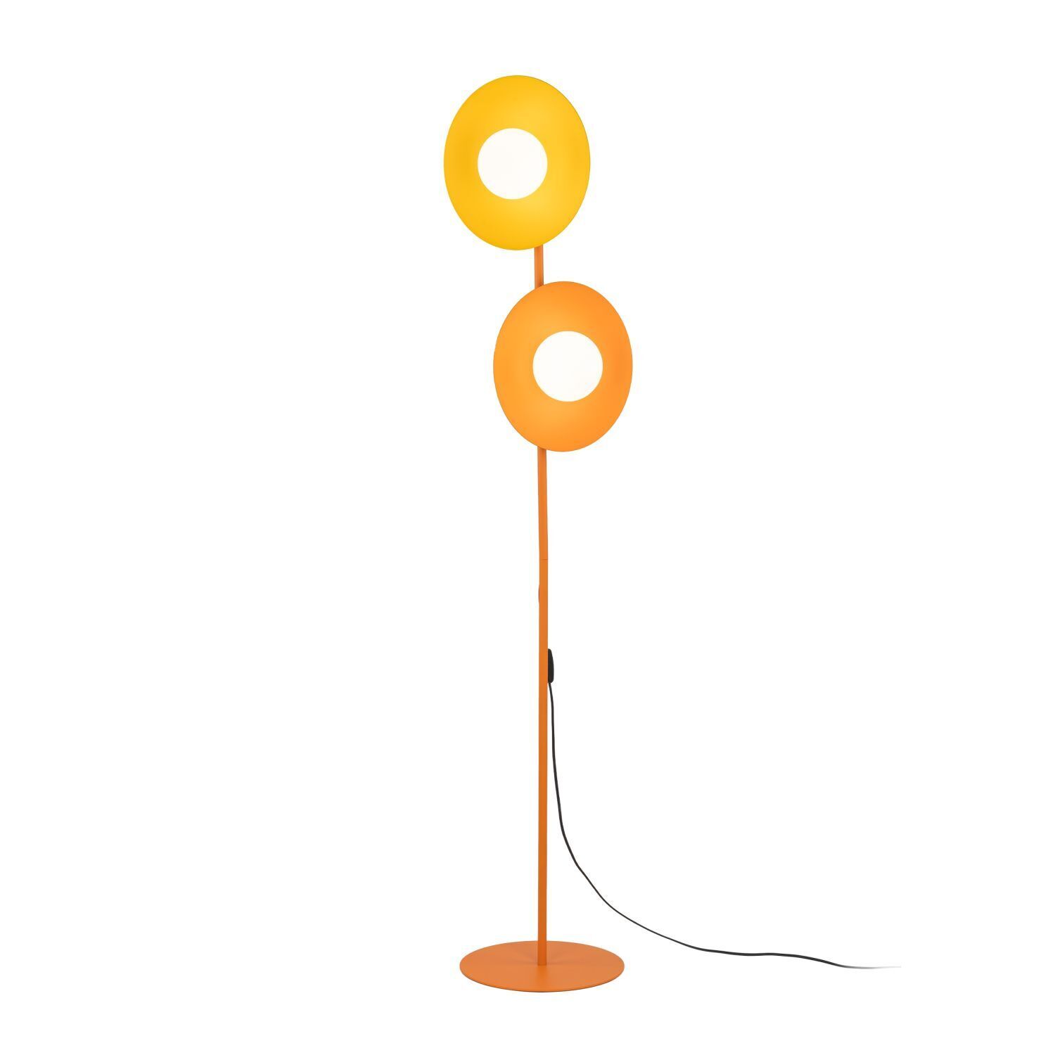 Stehleuchte Orange Metall Glas 160 cm G9 blendarm Stehlampe, Lampen, Orange, Ringschirm, Kabel