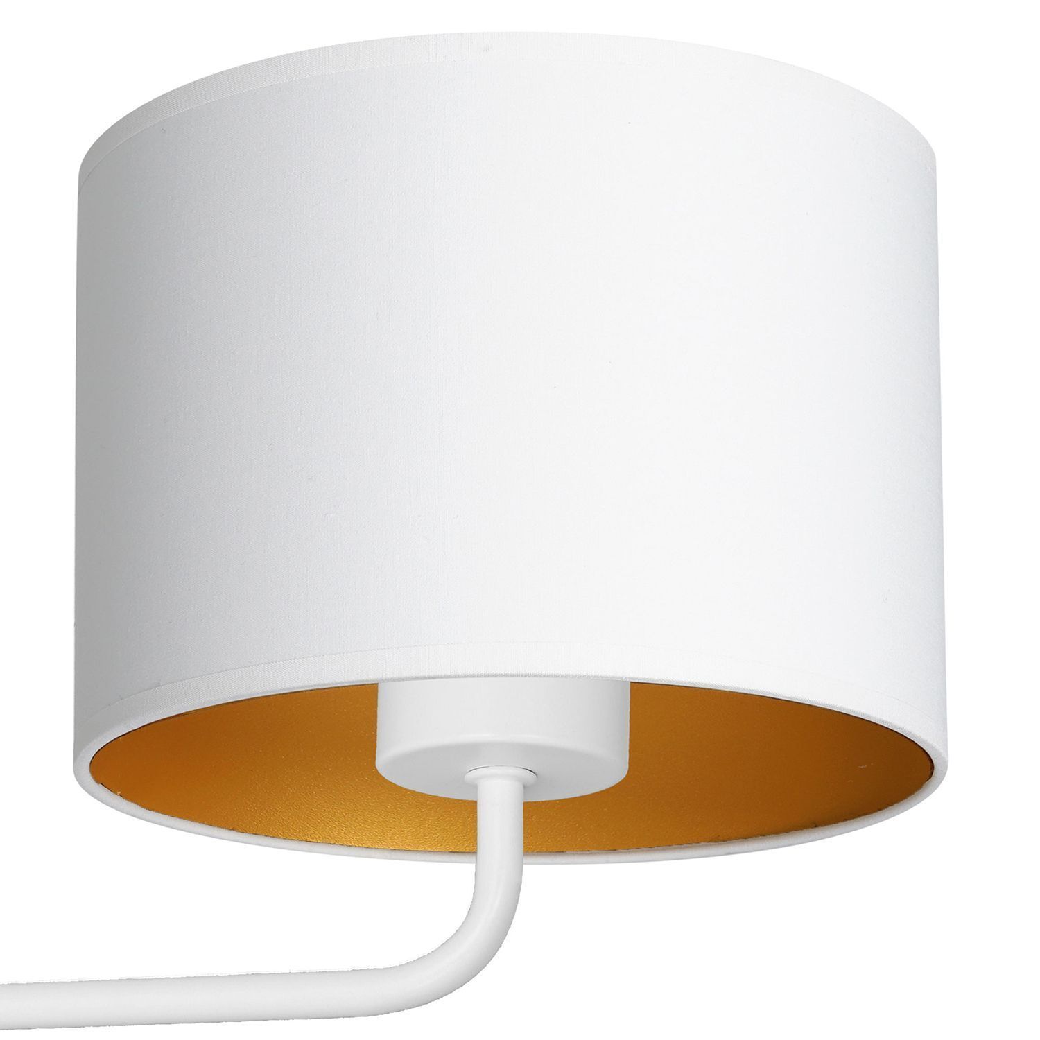 Applique Blanc Or Tissu Métal E27 H:24 cm faible éblouissement Lampe, Lampenschirm