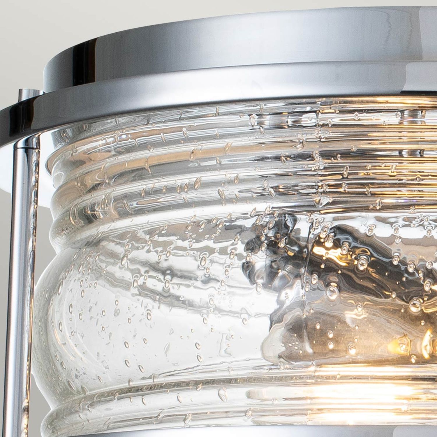 Lampe de salle de bain plafond chrome IP44 ronde Ø 30,5 cm 2x E27 métal verre