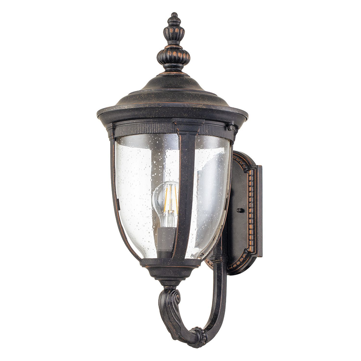 Applique extérieure verre aluminium IP44 H : 54,3 cm en bronze