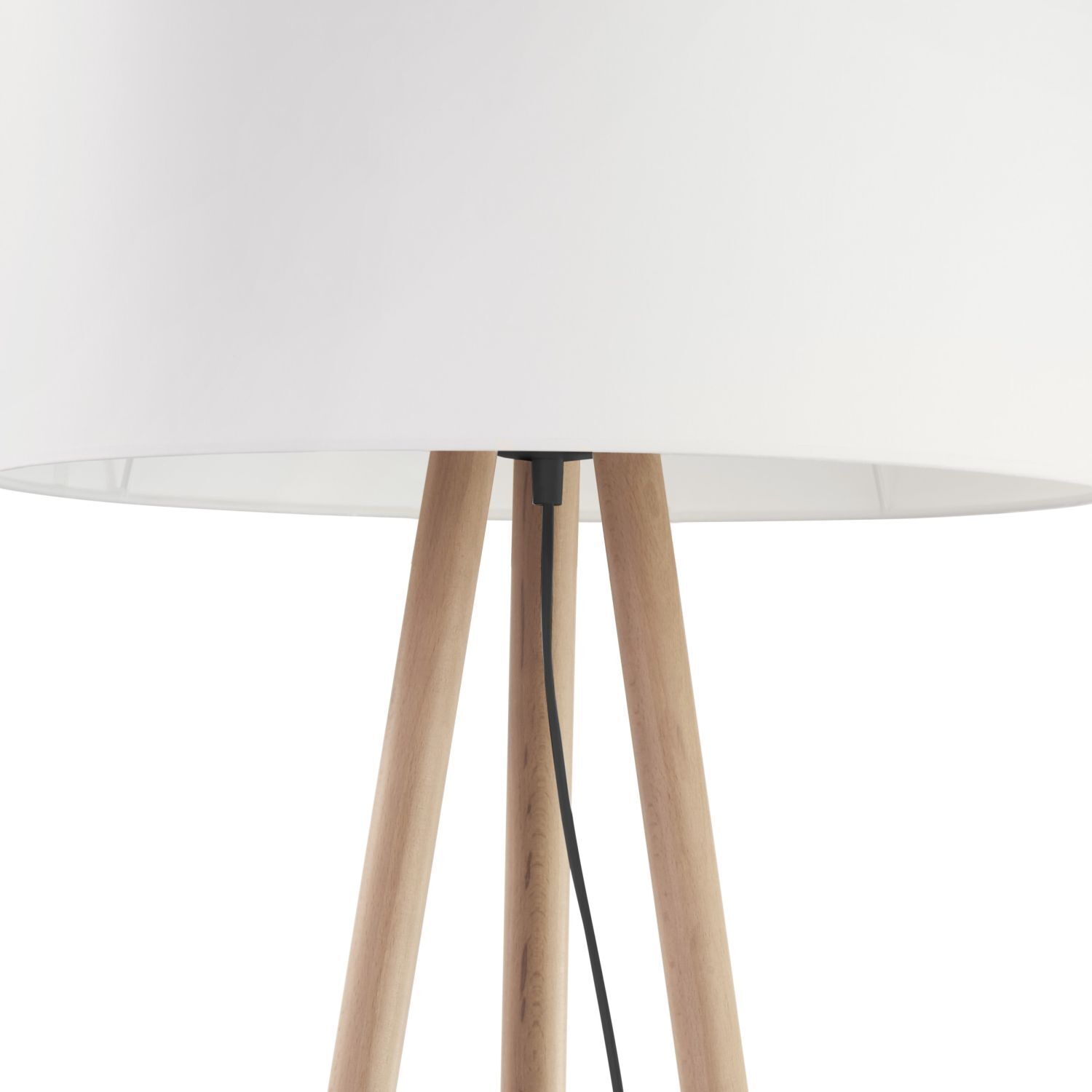 Lampadaire tripode petit 146 cm Scandinave bois tissu