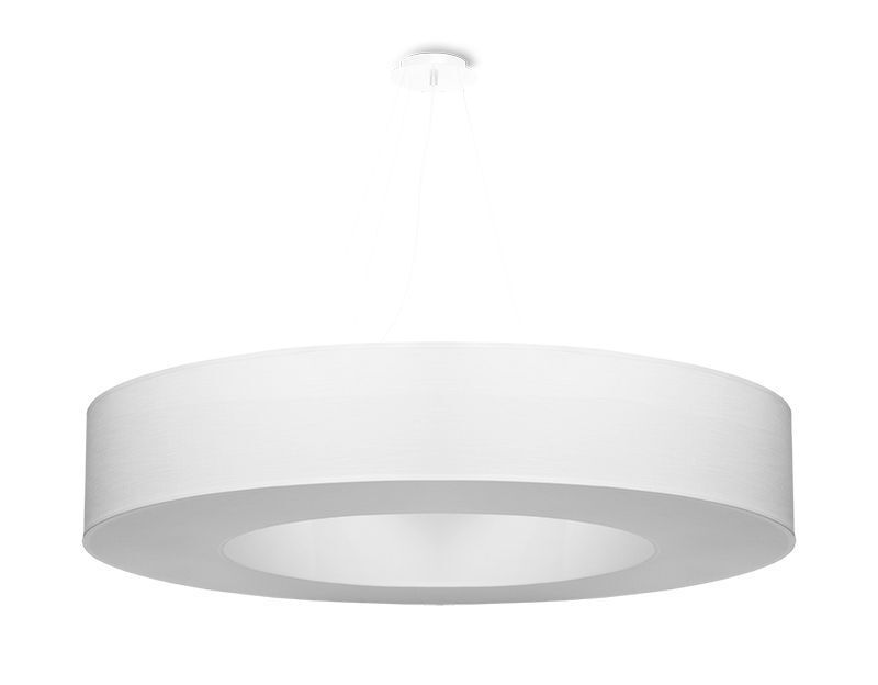 Lampe à suspendre ronde Ø 90 cm faible éblouissement Blanc Tissu Abat-jour