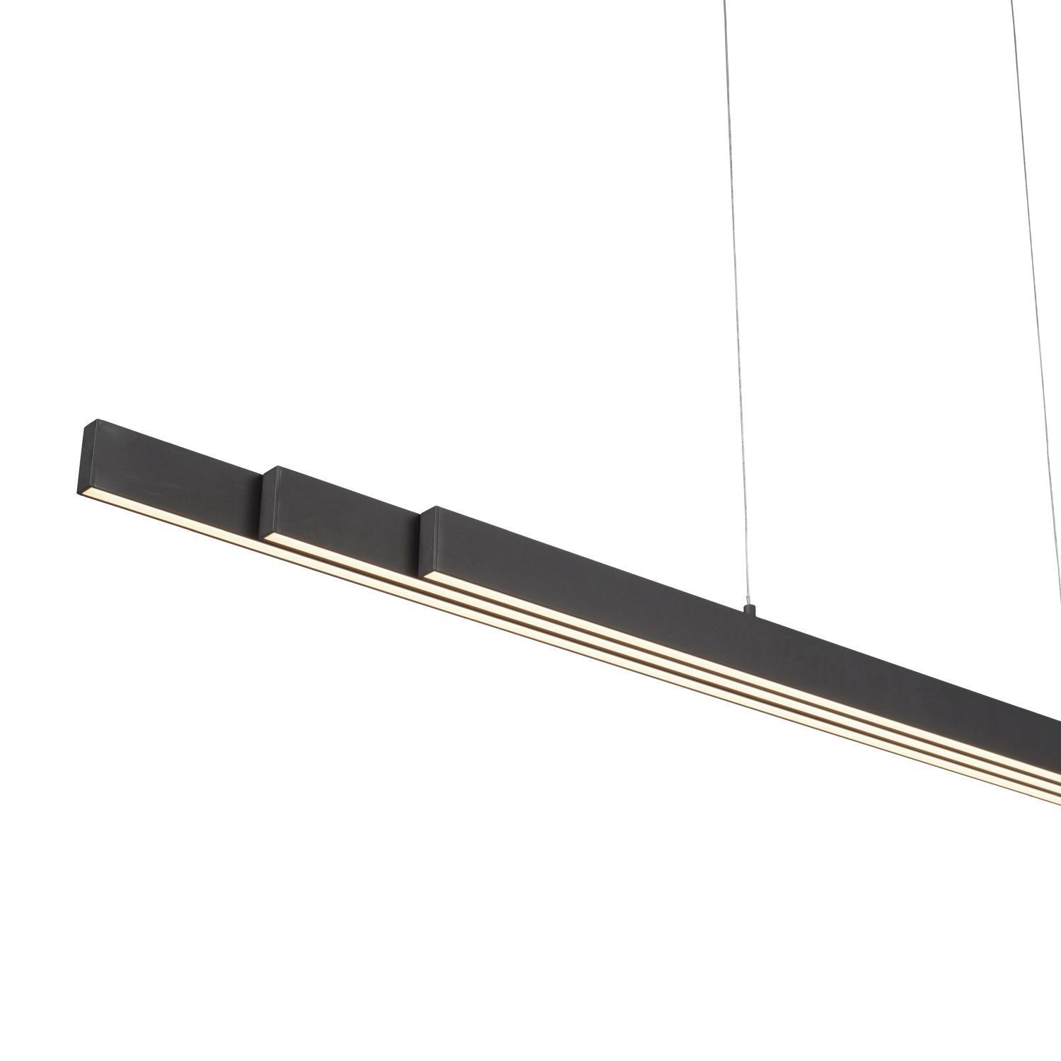 Suspension LED Anthracite Métal 13 W 165 cm allongée