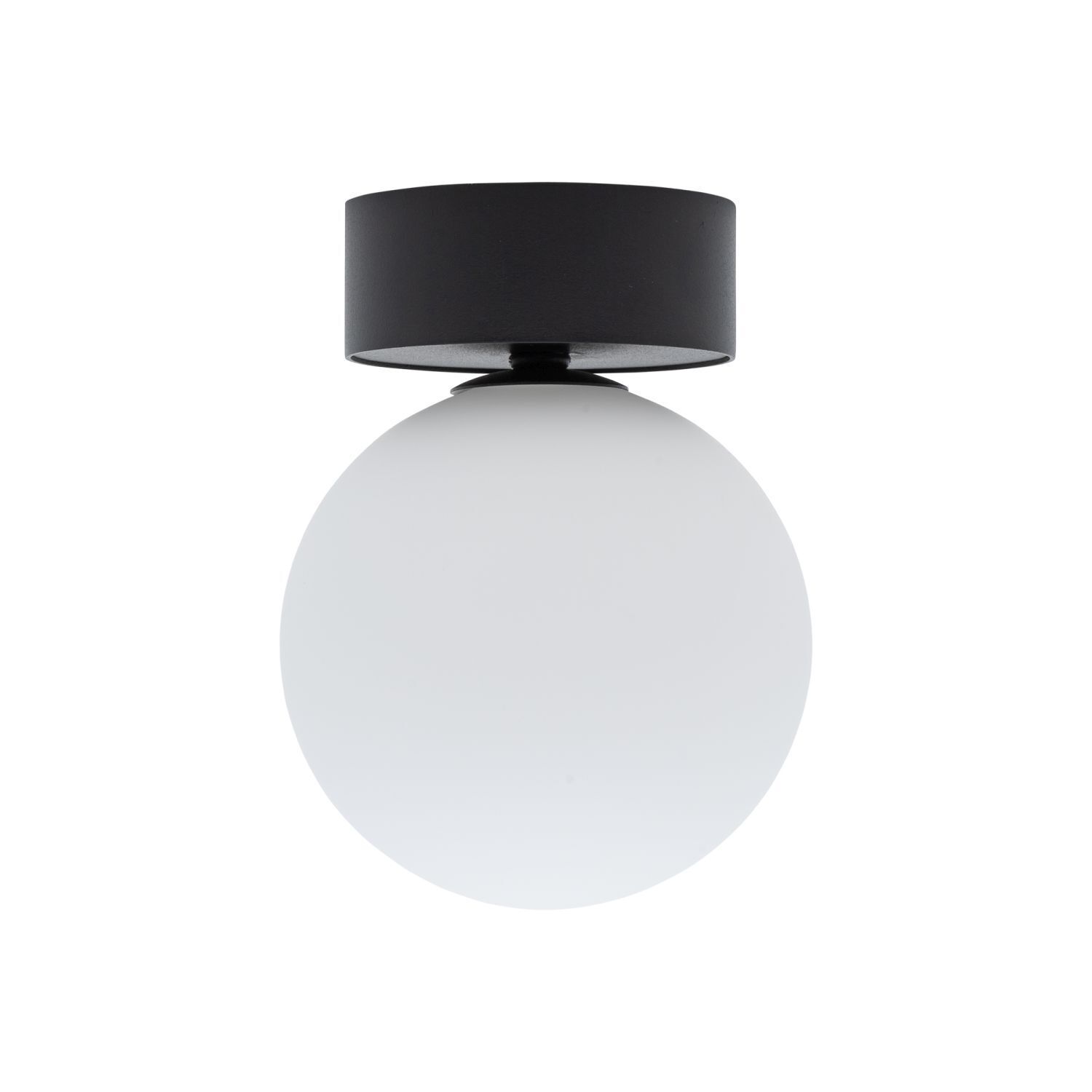 Plafonnier Boule Ø 12 cm rond Noir Blanc G9 Verre