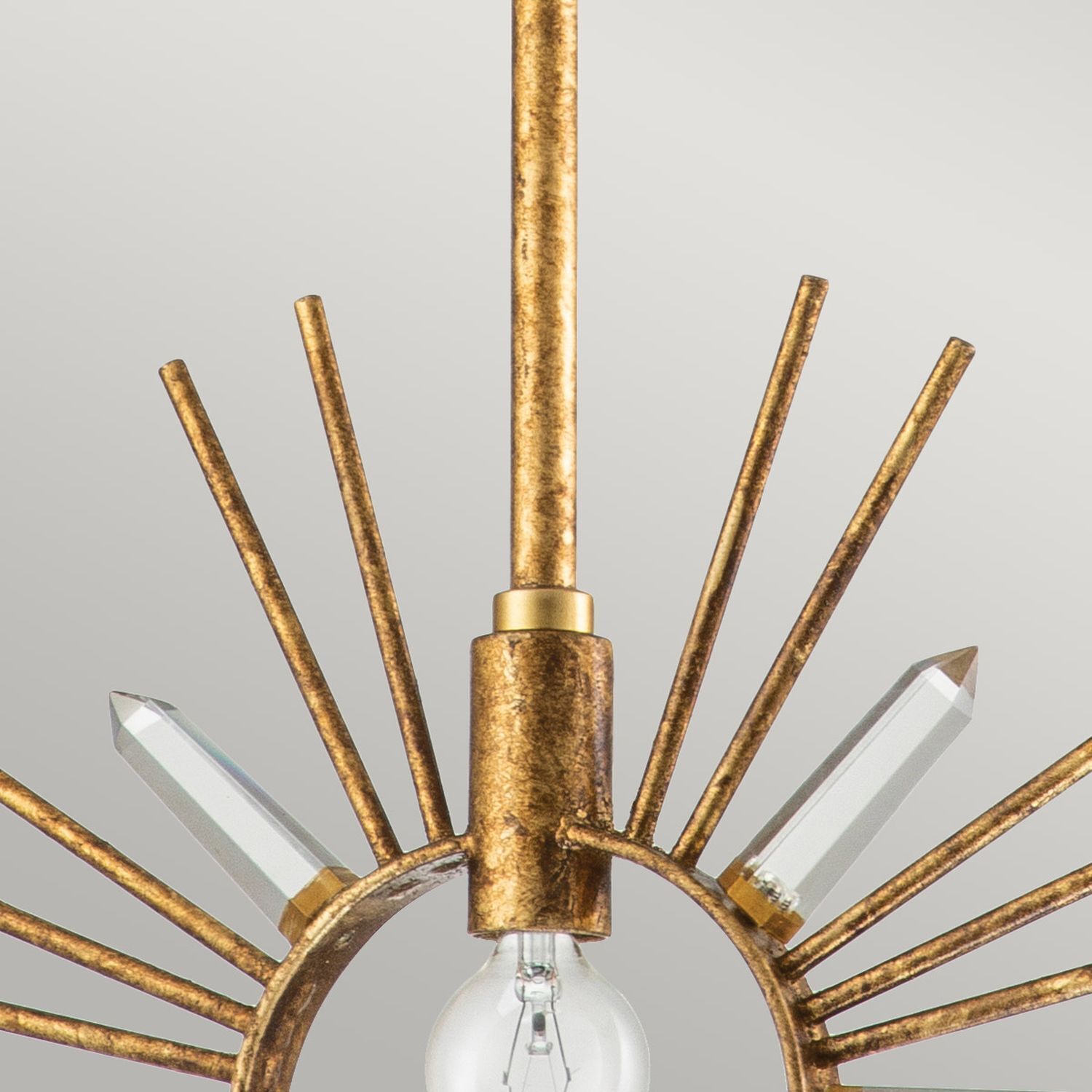 Lampe à suspendre Or L : 30,5 cm H : max. 127 cm Métal Cristal