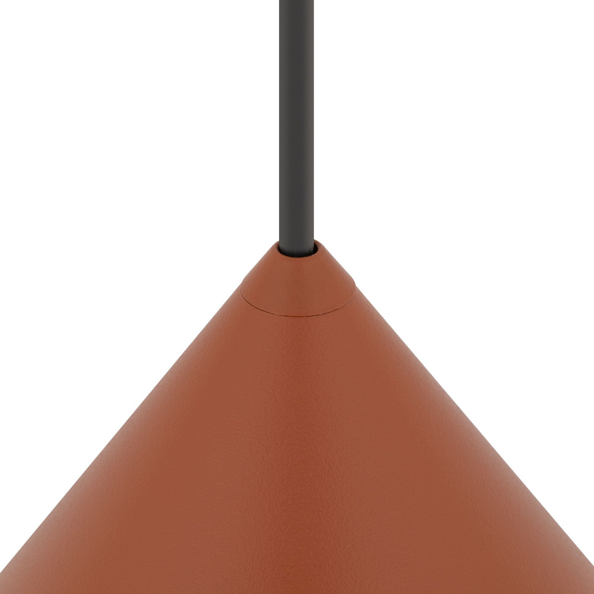 Stilvolle Pendelleuchte Metall GU10 Ø35 cm Terrakotta pendant, lampshade, leder, kegel, braun