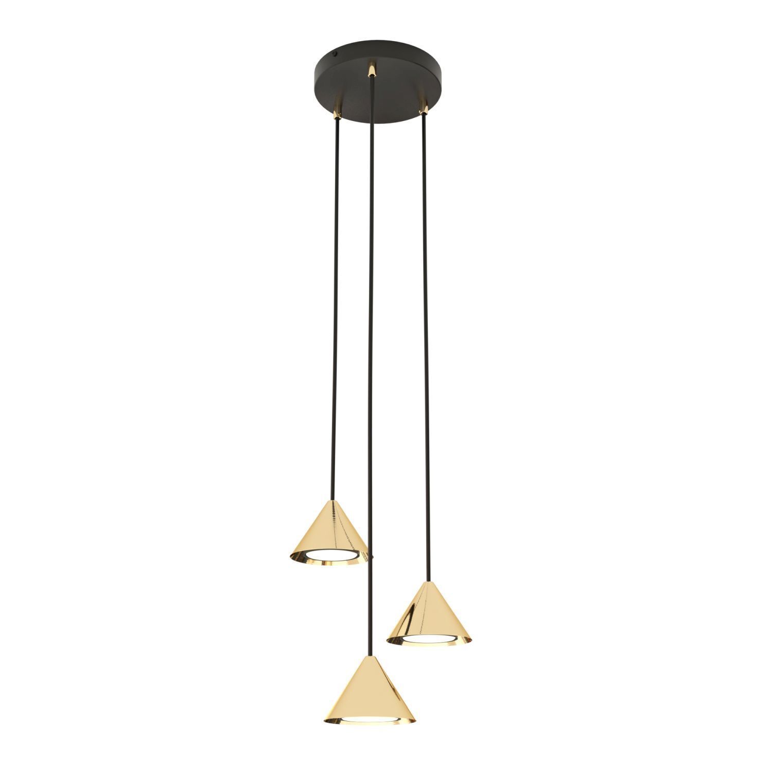 Suspension ronde en métal Ø20 cm GX53 en noir et or