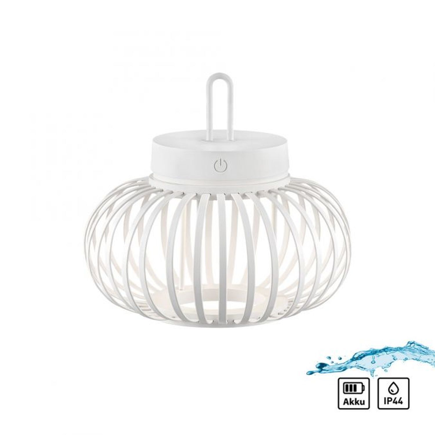 Lampe de table LED rechargeable Dimmer Touch 22 cm IP44 2 W blanc
