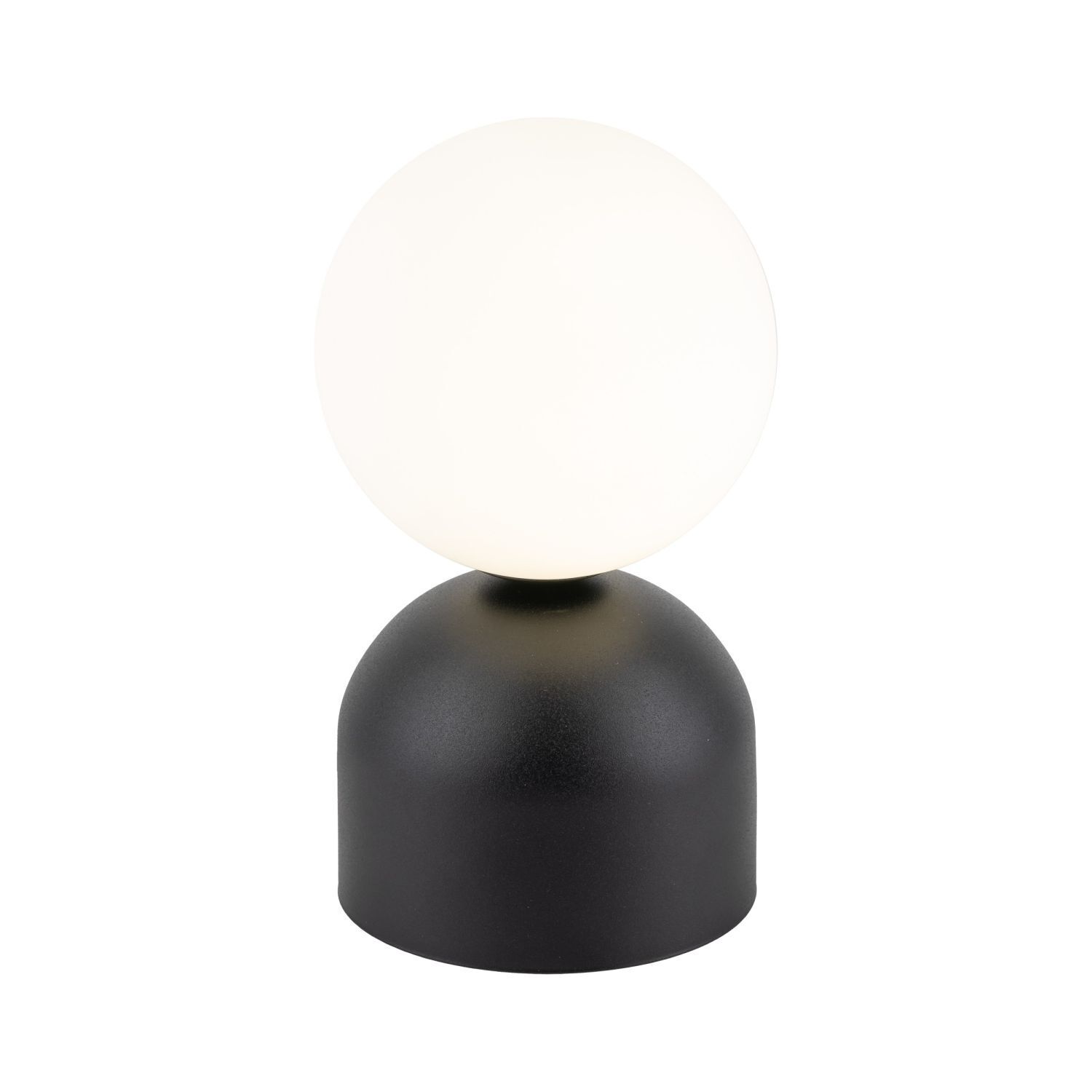 Lampe de table noir blanc G9 verre métal H : 21 cm Abat-jour sphérique