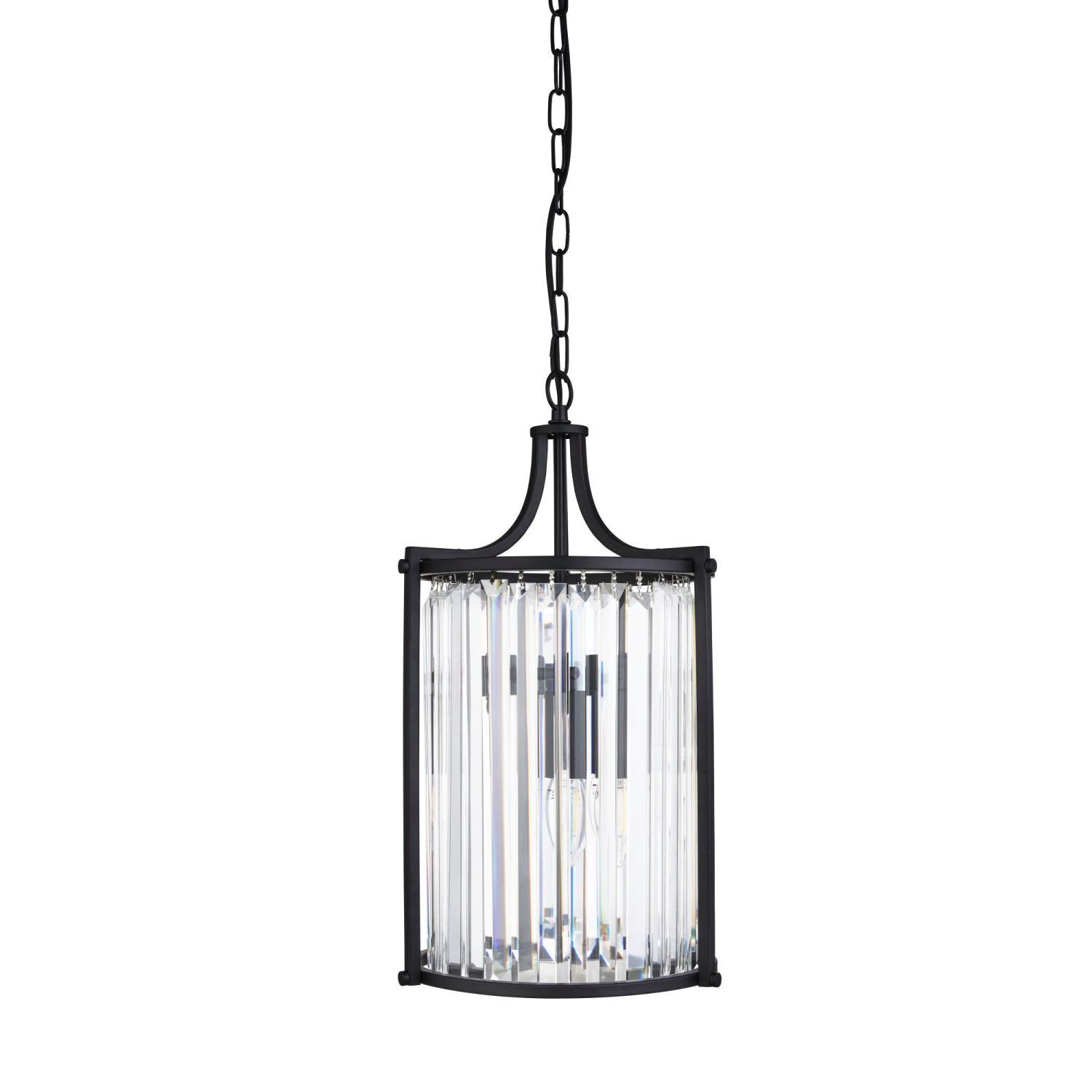 Art Déco Suspension Noir Ø 26 cm Cristal 2x E14
