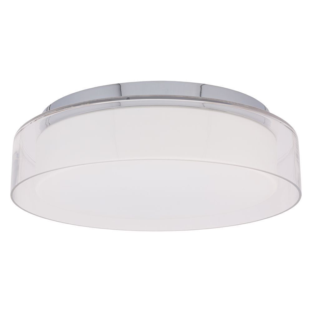 Plafonnier LED rond métal verre Ø35cm 4000K