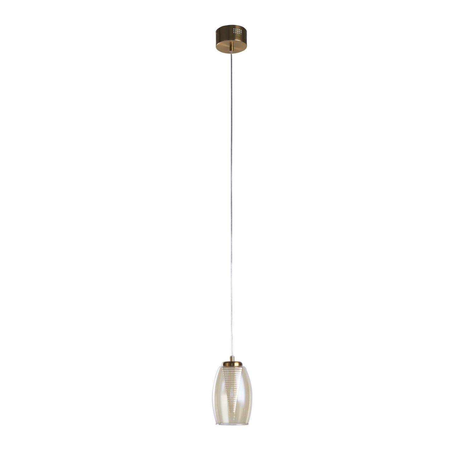 Verre Lampe à suspendre LED en bronze champagne 3000 K
