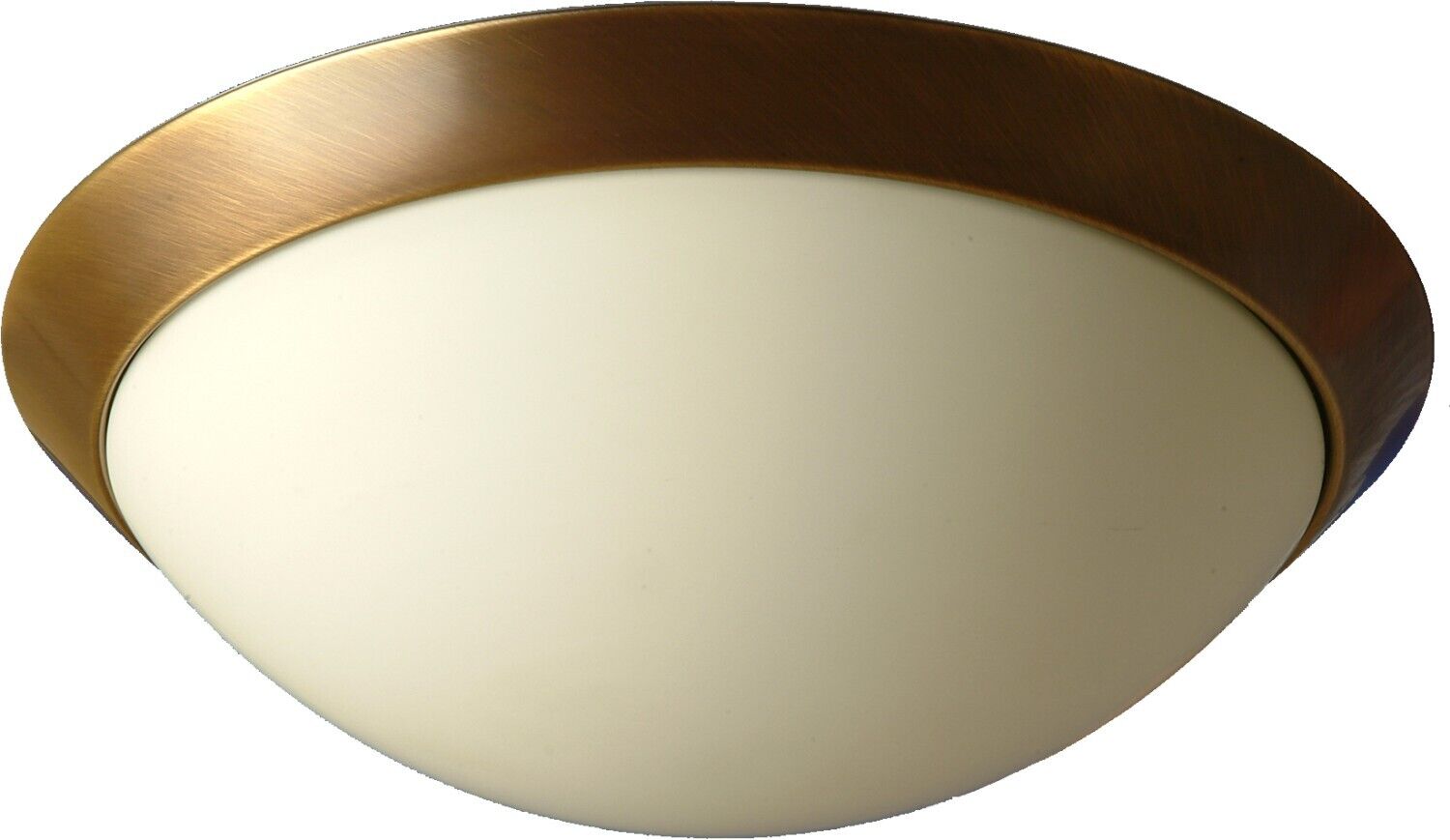 Plafonnier LED avec abat-jour en verre Bauhaus en laiton
