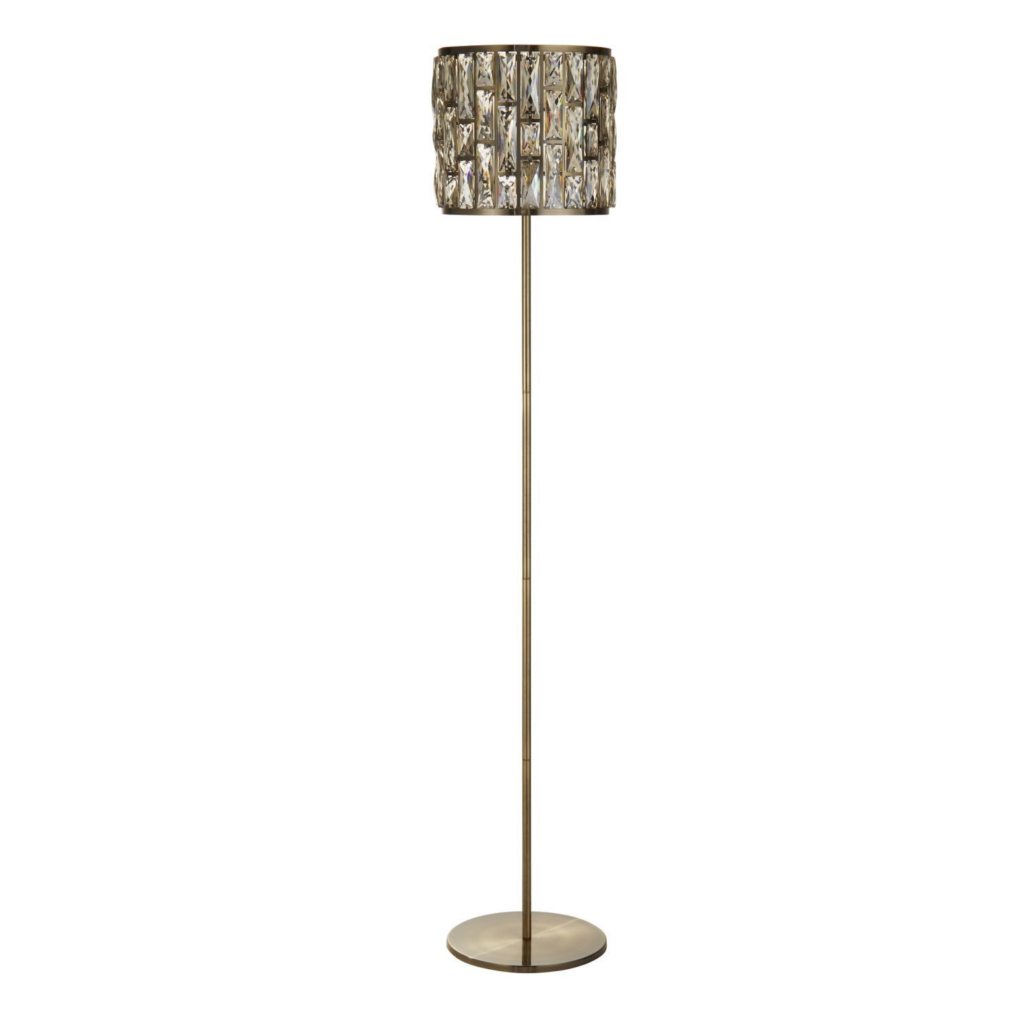 Lampadaire 155 cm en laiton antique Champagne E27 Art Déco