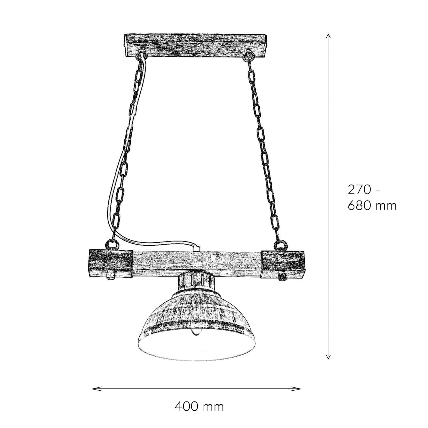 HAKON Lampe à suspendre Shabby blanc rustique vintage