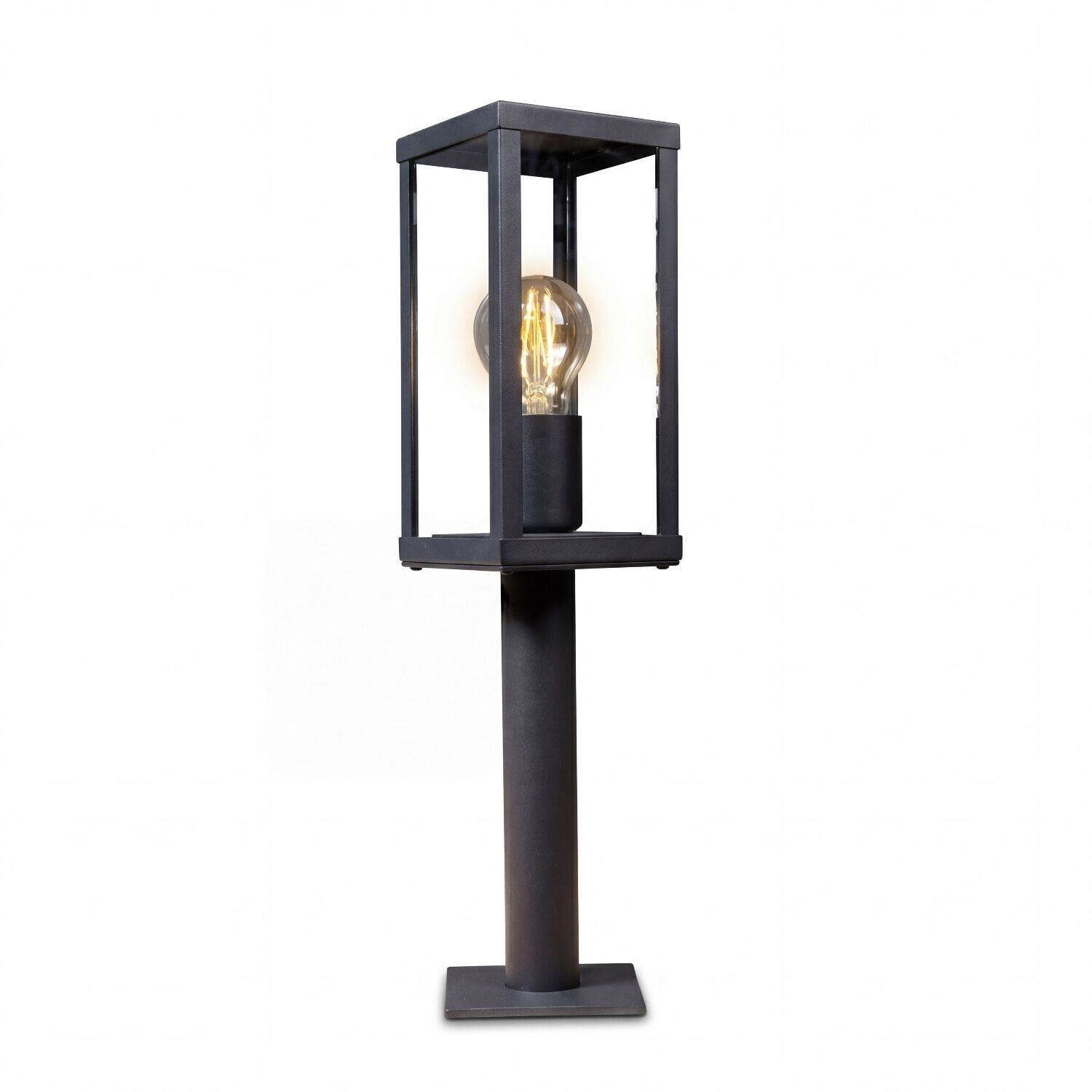 Standleuchte, Außenleuchte, Metall, Glaslampe, Schwarz