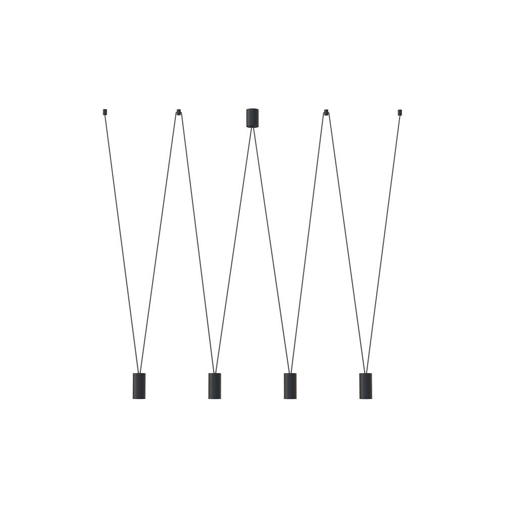 Suspension flexible noire L : max. 160cm 4x GU10