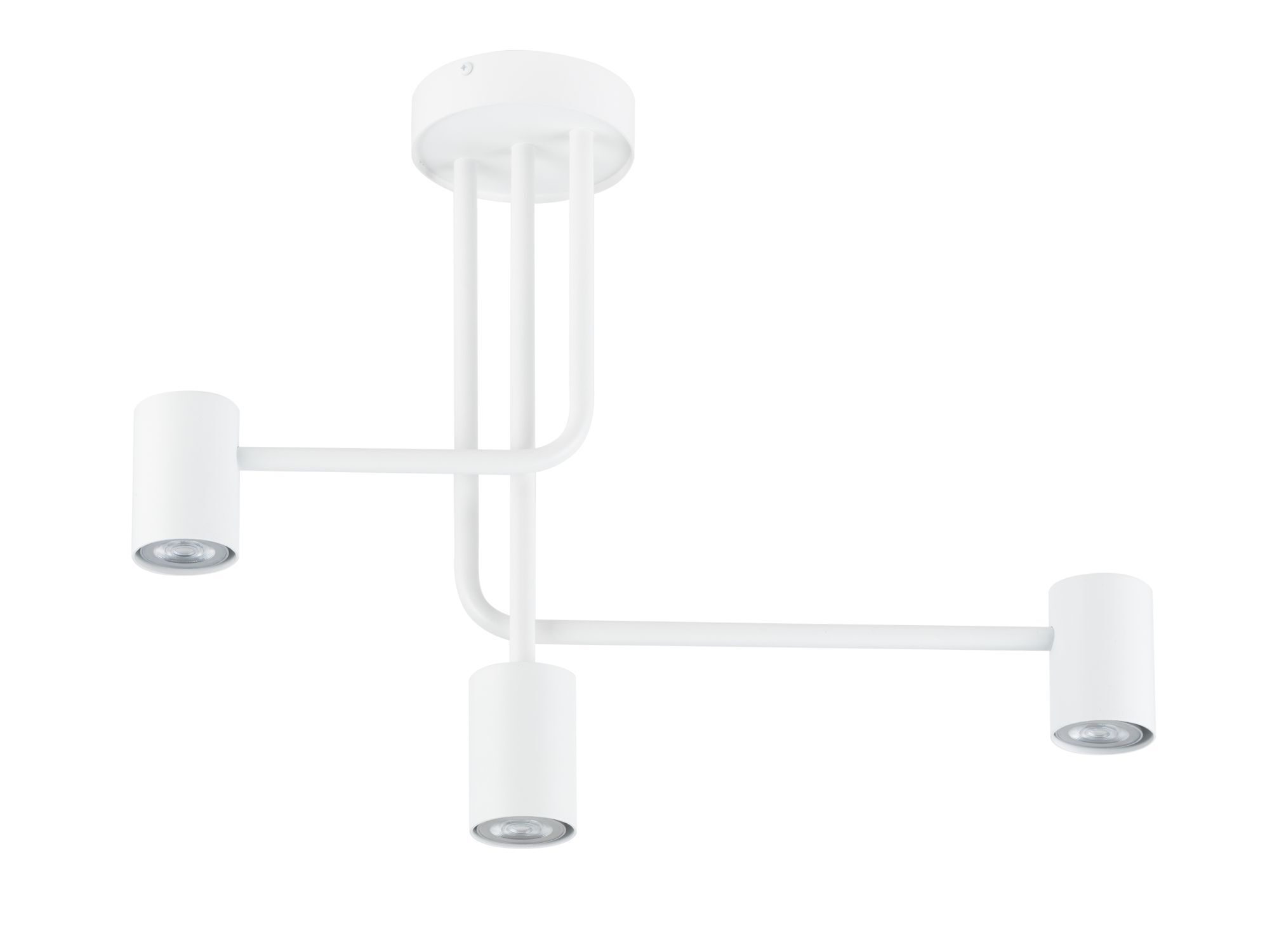 Plafonnier blanc métal GU10 3 flammes accentuées