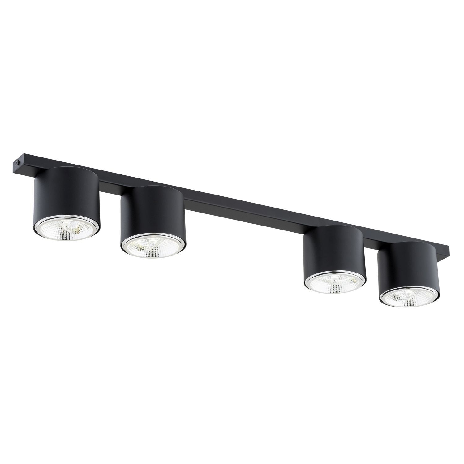 Plafonnier noir 90 cm de long 4-flamme GU10 AR111 Métal