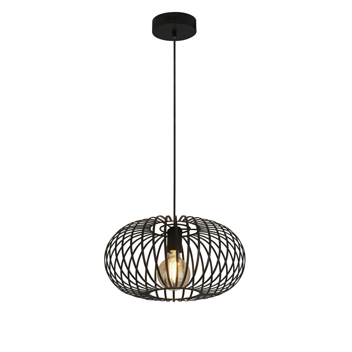Suspension Noir Ø 39 cm Métal Abat-jour E27 ERIC