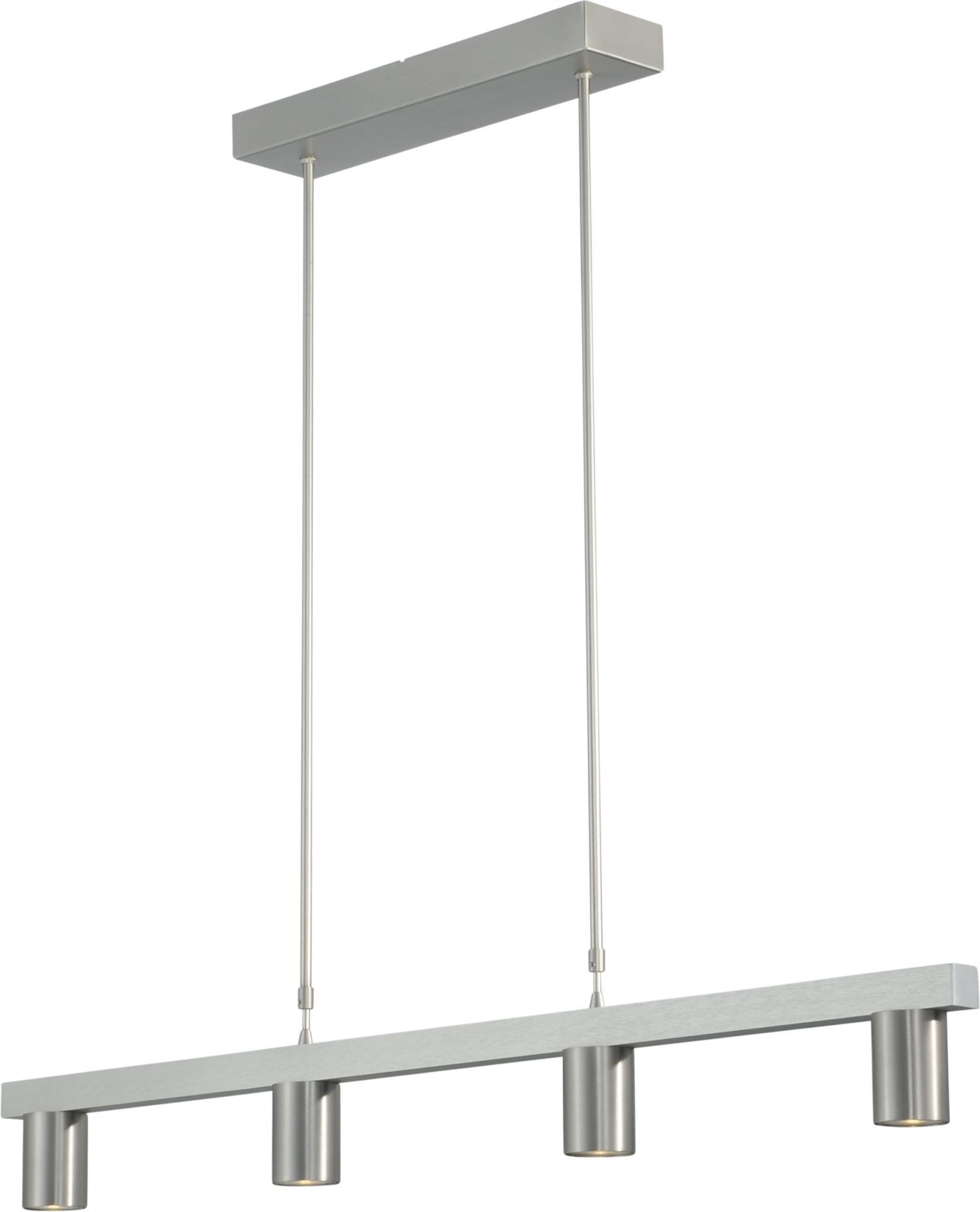 Suspension allongée métal 4 flammes 100 cm de large