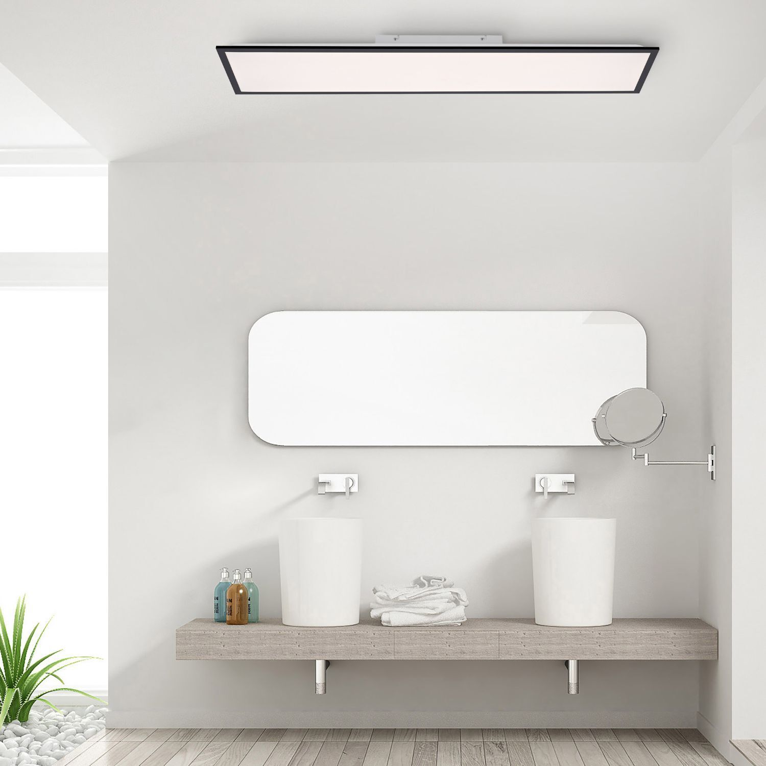 Lampe de plafonnier LED dimmable noir télécommande 4370 lm