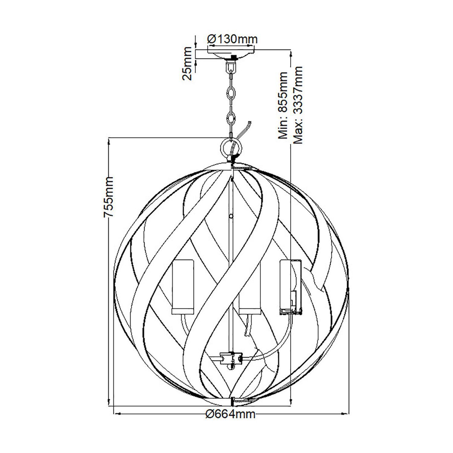 Lampe d'extérieur suspendue Ø 66 cm grande hauteur réglable IP44 E14