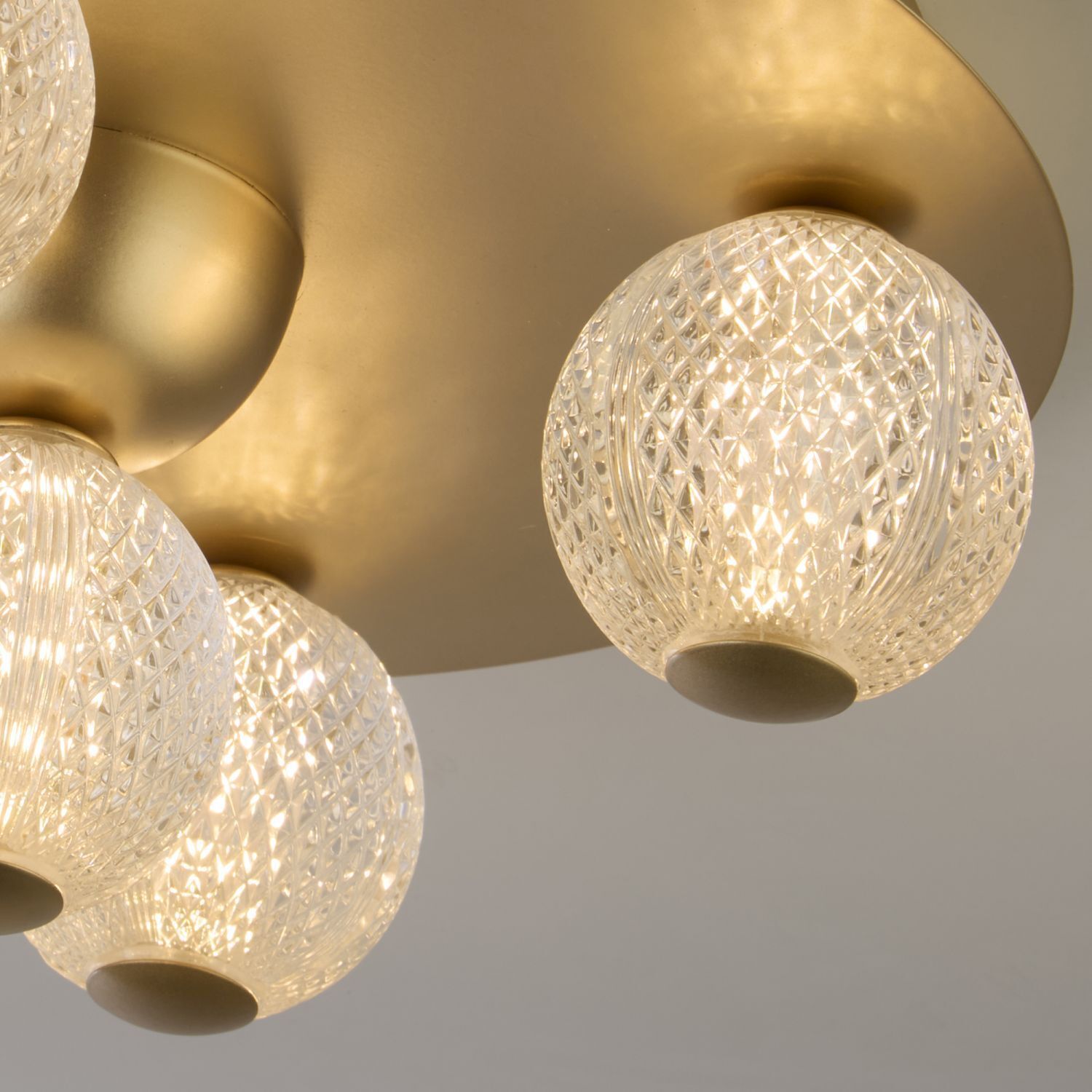 Plafonnier rond à LED en métal doré Ø33 cm 3000 K