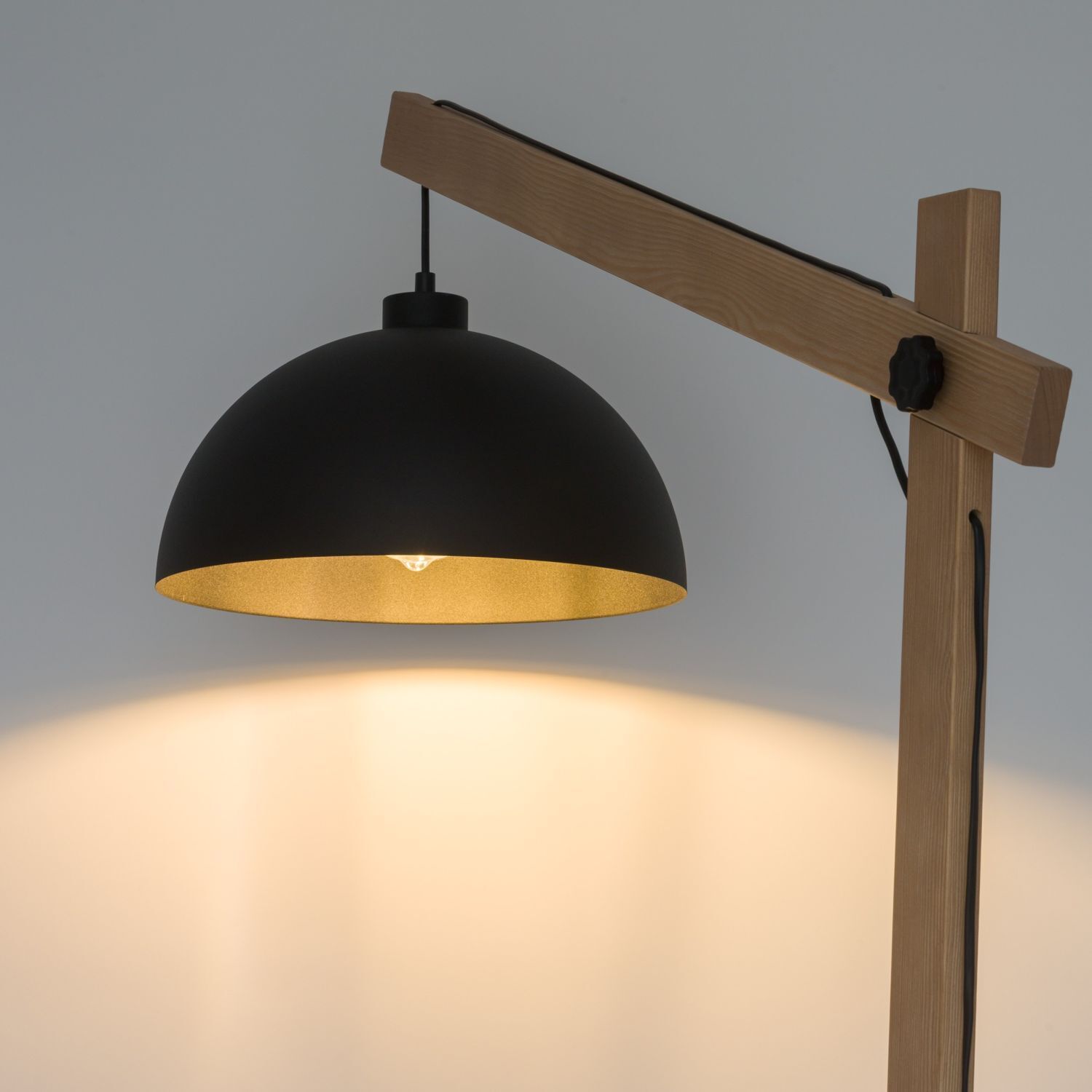 Lampadaire 180 cm de haut E27 réglable bois métal