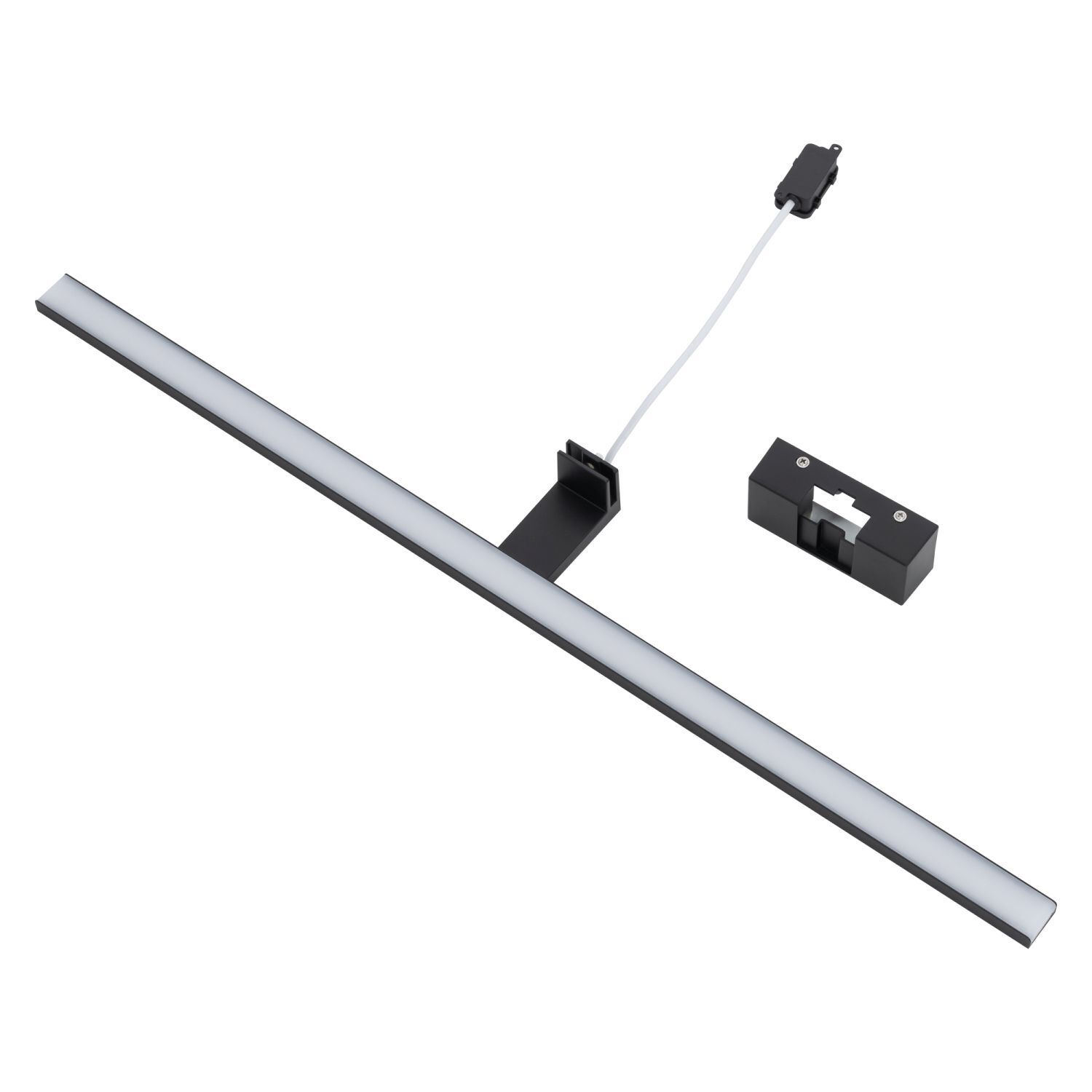 Lampe LED pour miroir IP44 noire 3000 K 1050 lm blanc chaud