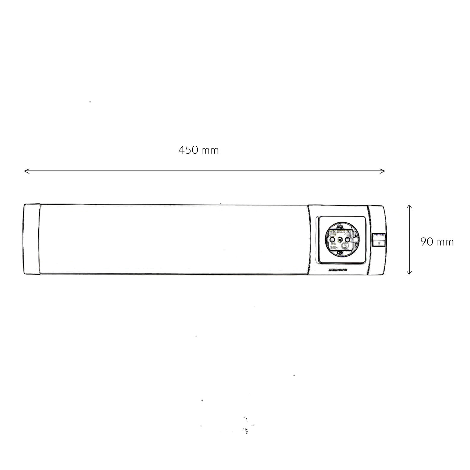 Applique LED avec prise et interrupteur Salle de bain Cuisine