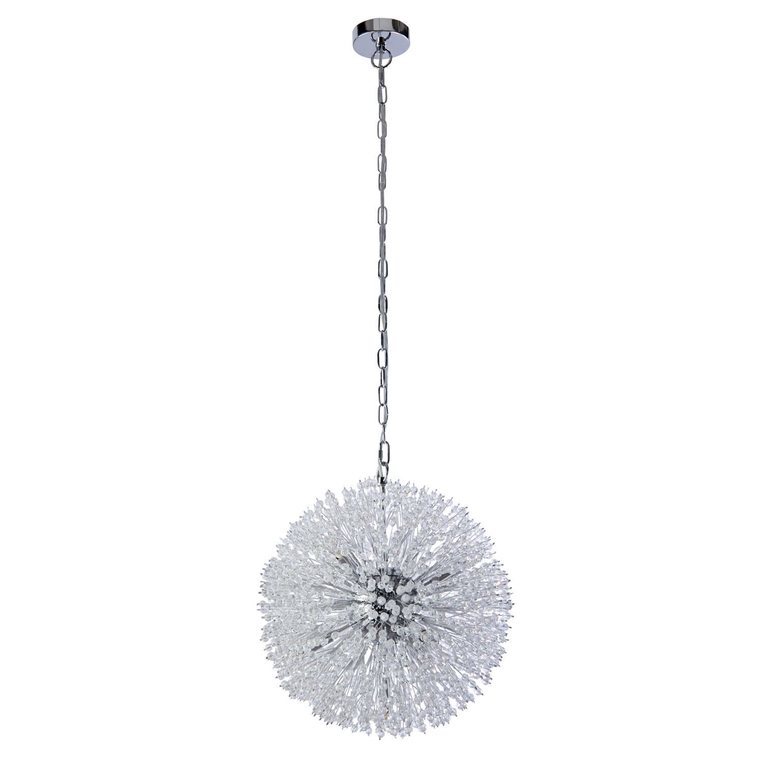 Suspension cristal 7 flammes G9 D : 40 cm verre métal