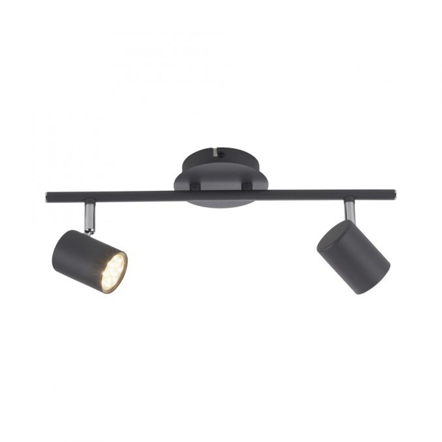 Spot de plafond flexible métal noir GU10 2 flammes