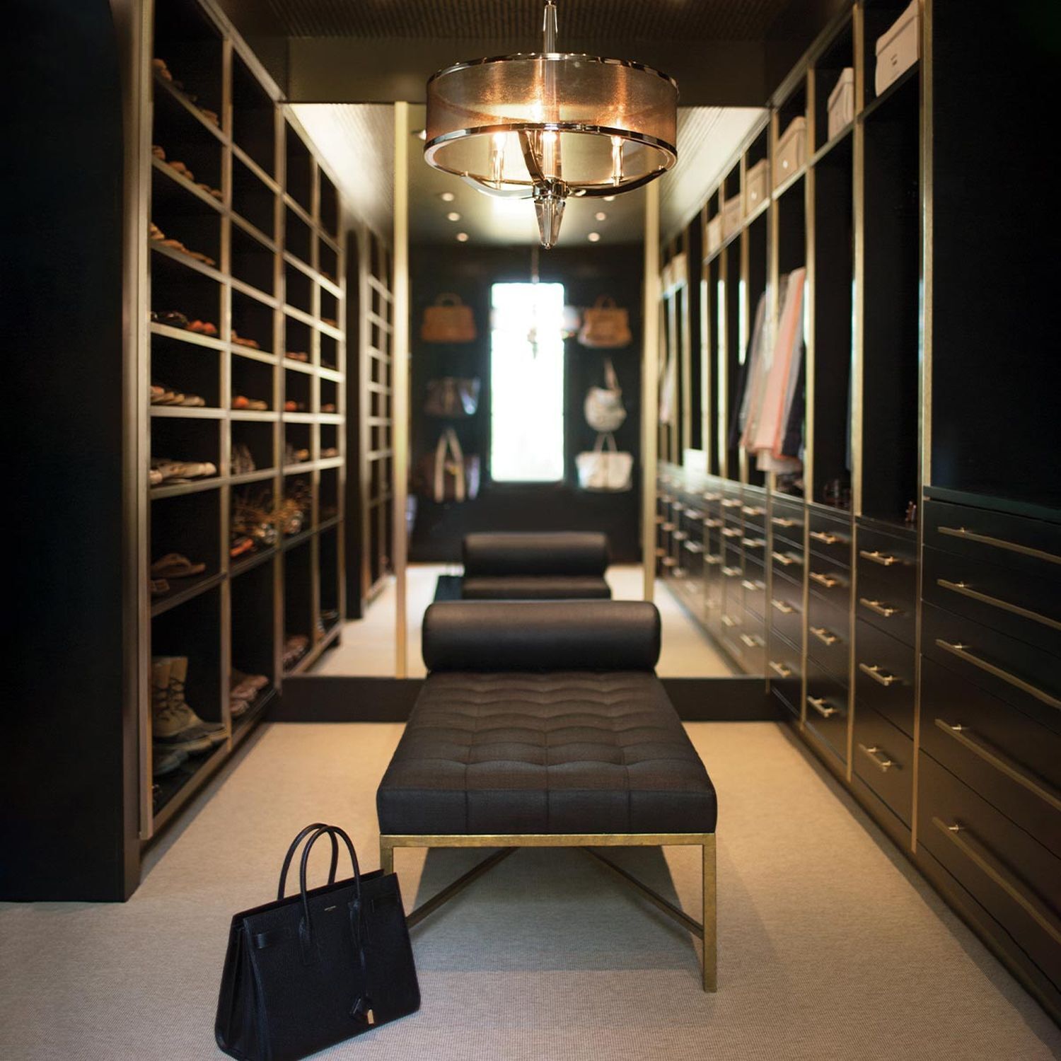 Lampe à suspendre métal tissu Ø 53,9 cm rond H : max. 374,9 cm XXL Umkleideraum, Drinnen, Handtasche, Lampe, Begehbarer Kleiderschrank