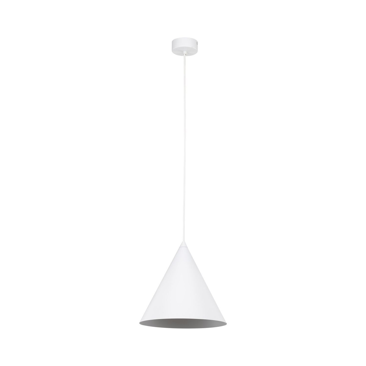 Suspension Blanc Métal Ø 25 cm H : max. 160 cm E27 Retro Lampe