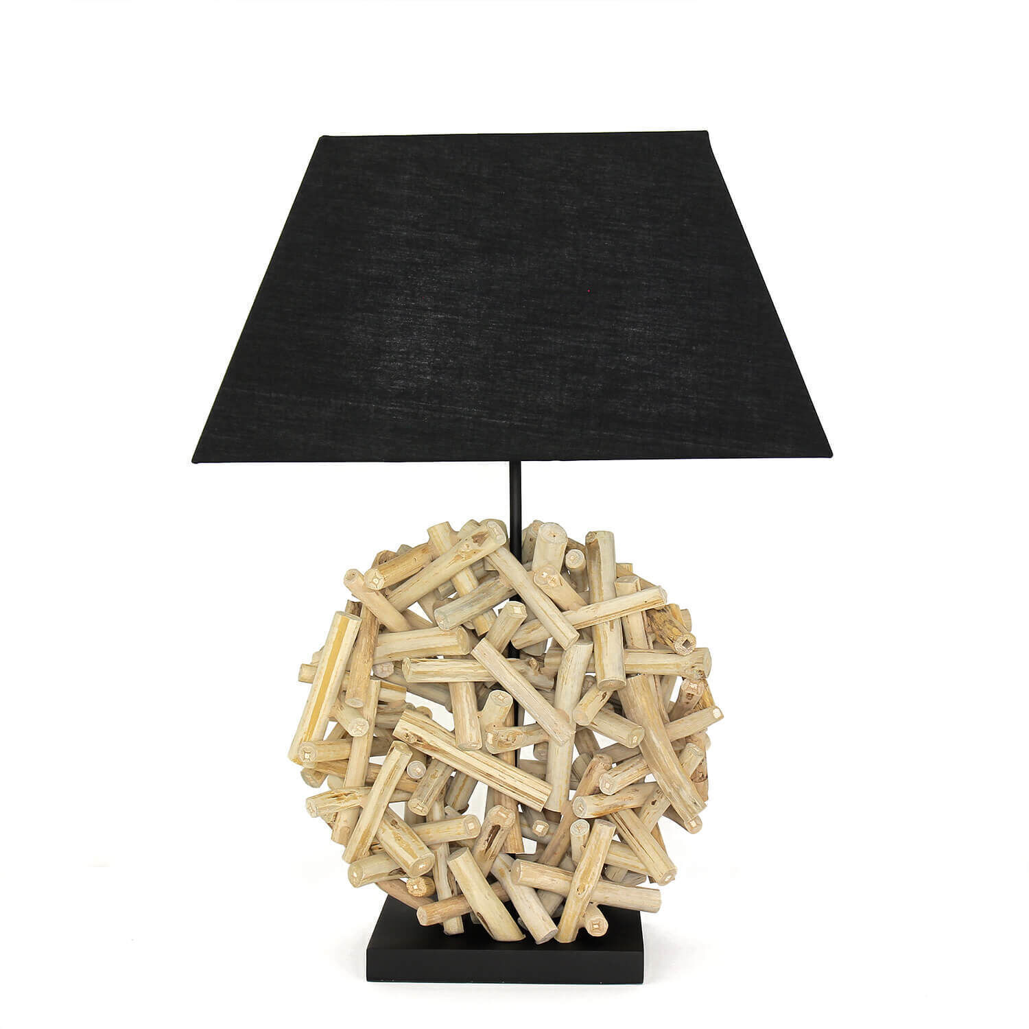 Dekorative Tischleuchte Treibholz Stoffschirm Handarbeit Lampe, Tischlampe