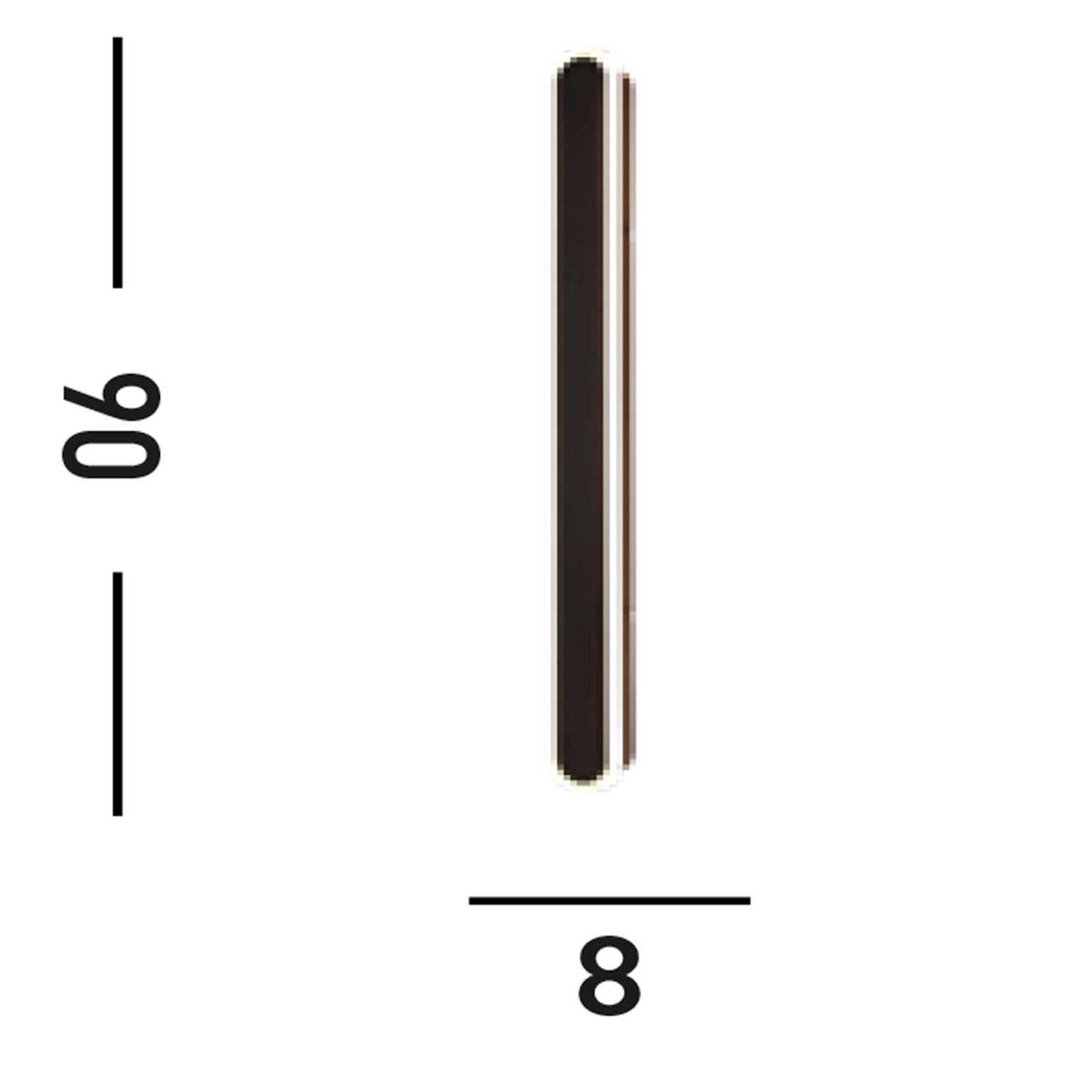 Lampe LED d'extérieur mur noir métal 18 W IP65 H:90 cm Lampe LED d'extérieur mur noir métal 18 W IP65 H:90 cm